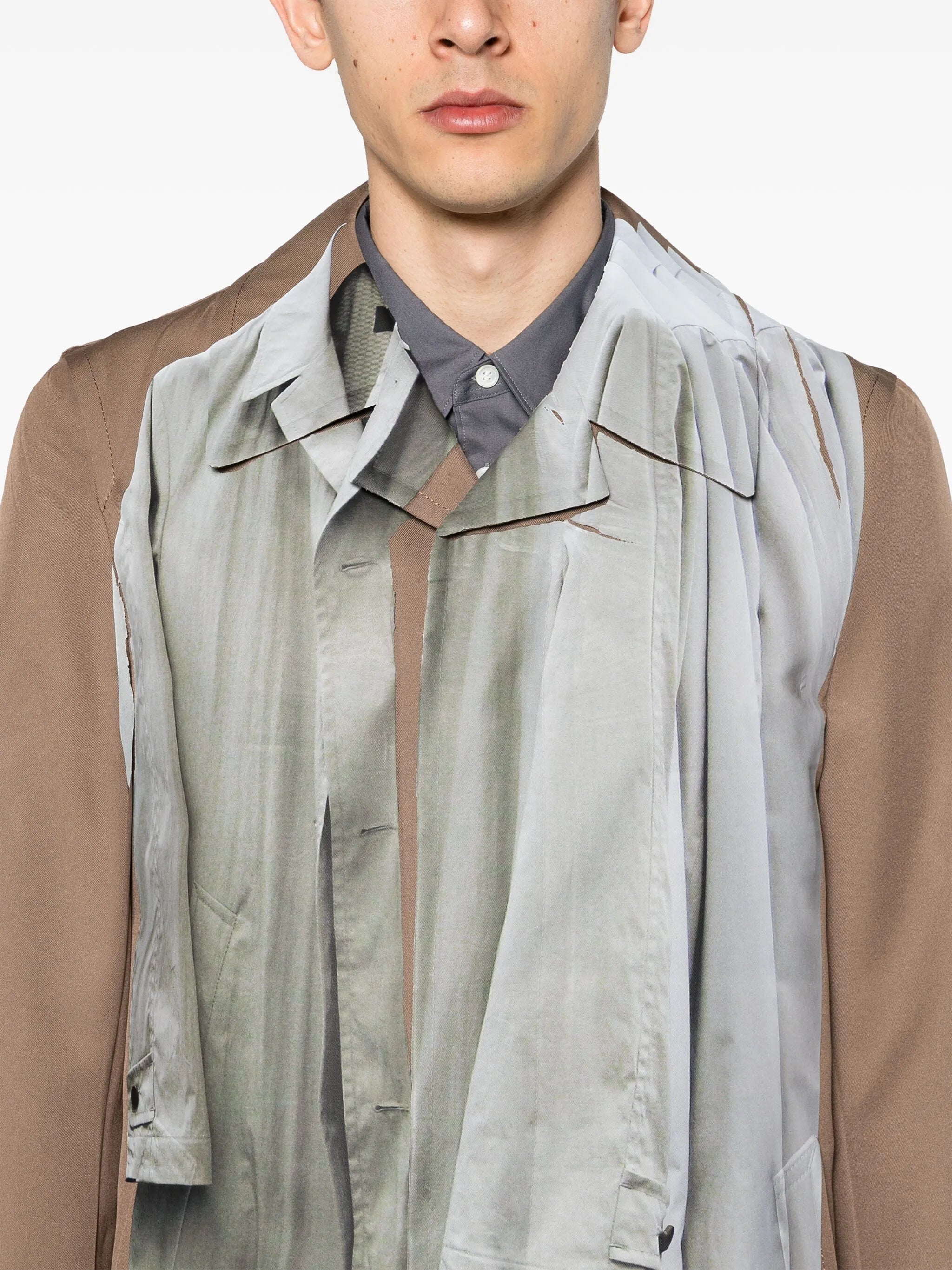 Trompe L'oeil single-breasted trenchcoat