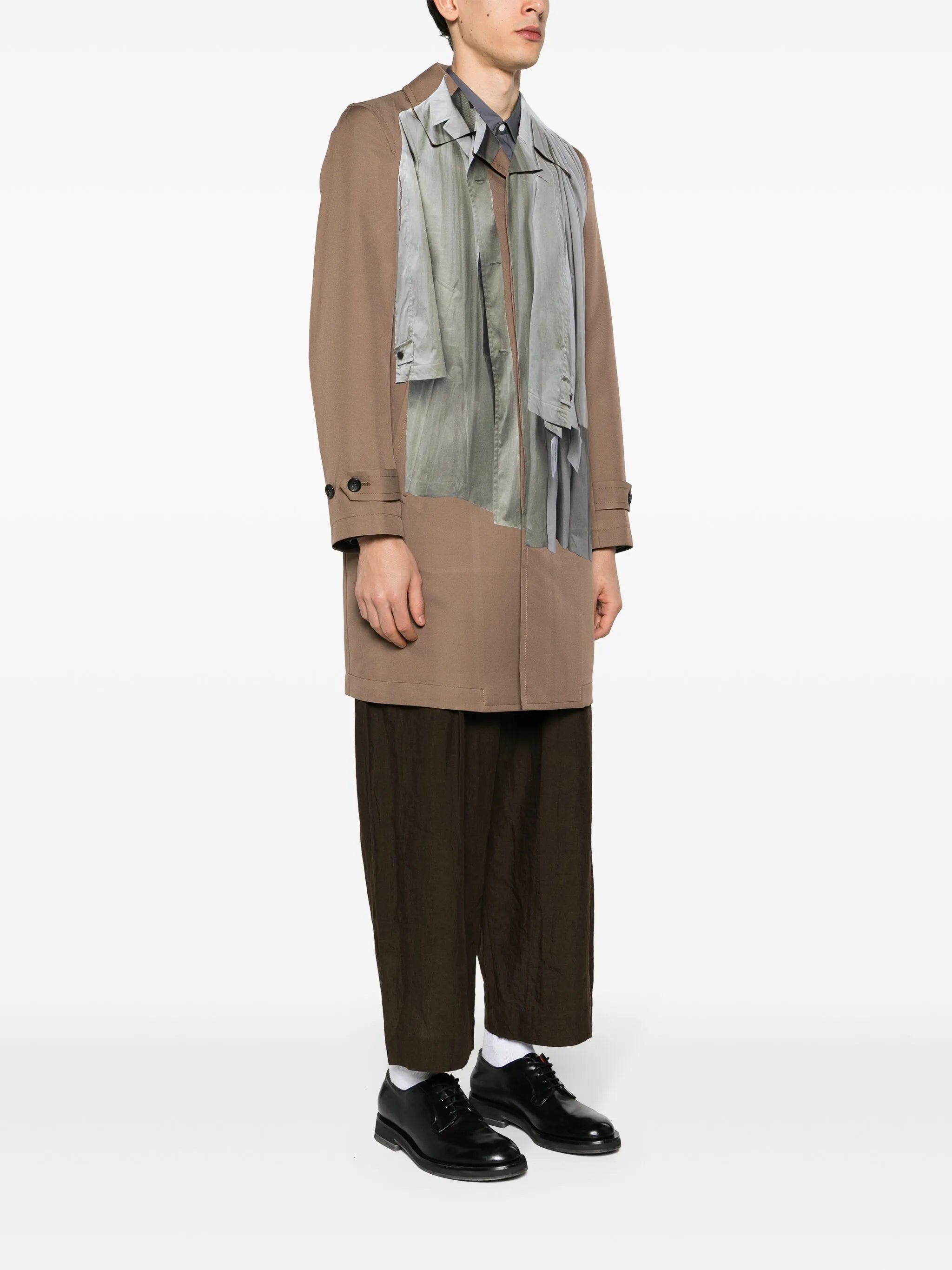 Trompe L'oeil single-breasted trenchcoat