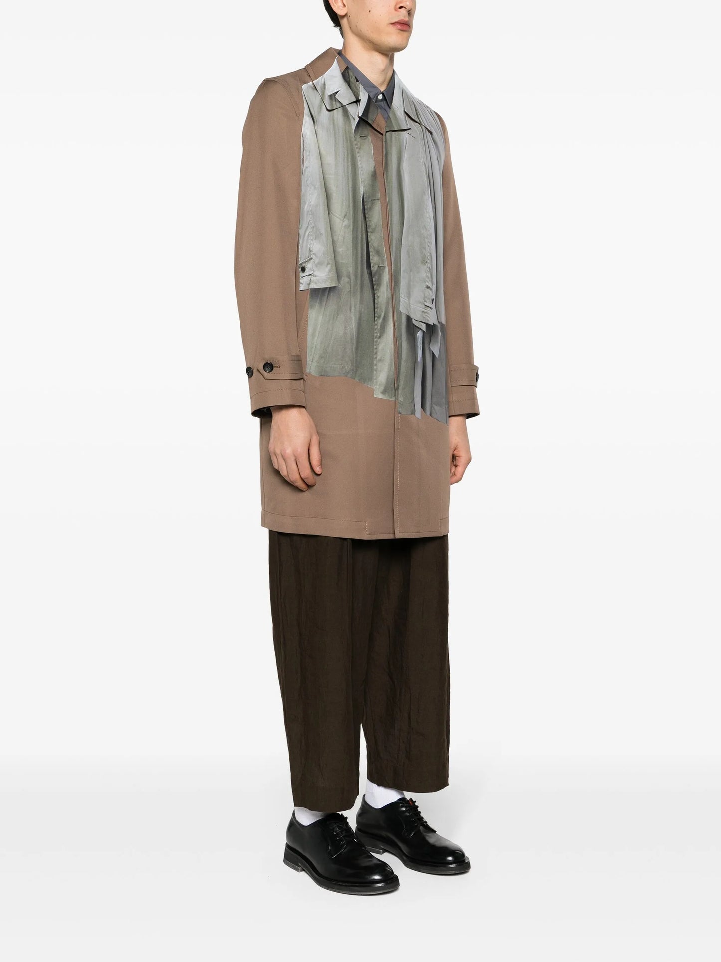 Trompe L'oeil single-breasted trenchcoat