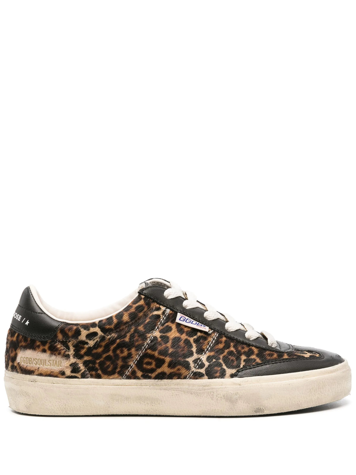 Soul Star in leopard-print pony skin with black nappa leather heels tab and inserts