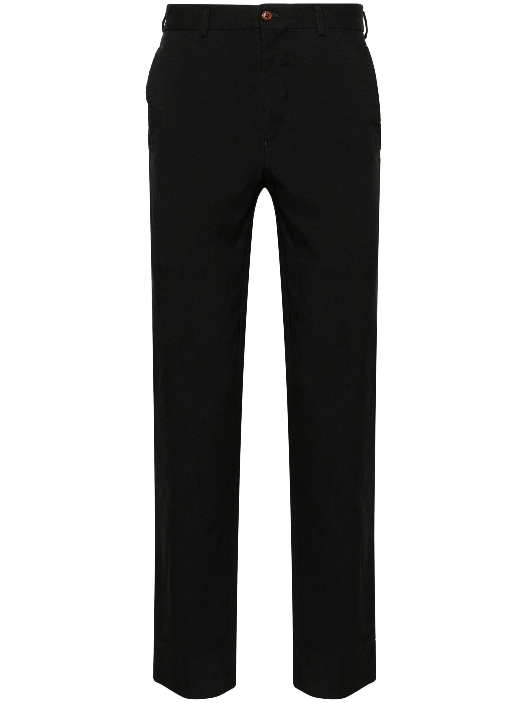 tapered-leg gabardine trousers