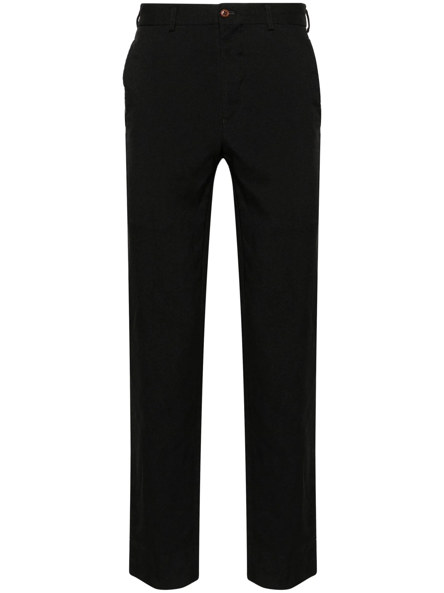 tapered-leg gabardine trousers