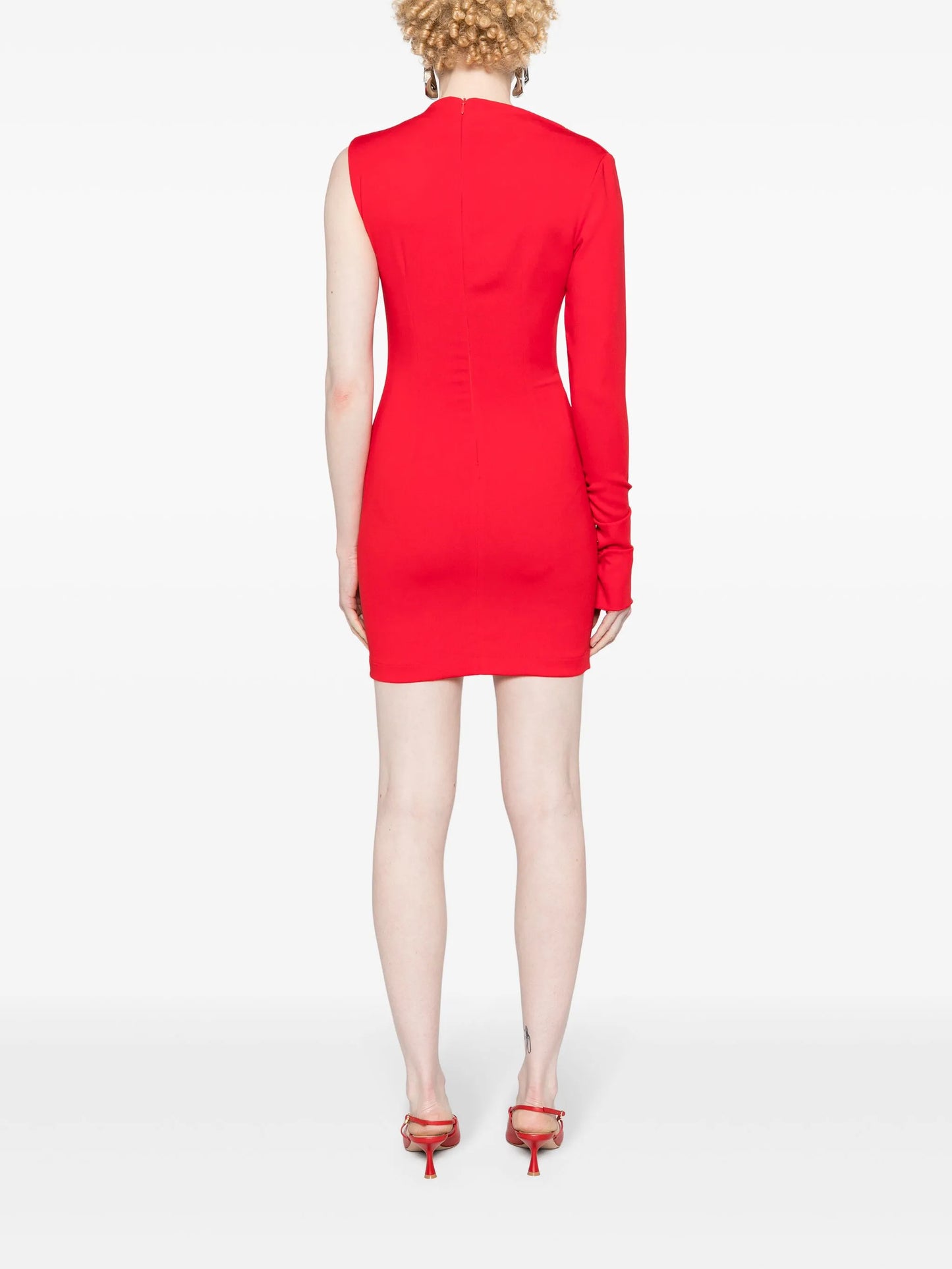 one-shoulder cady minidress
