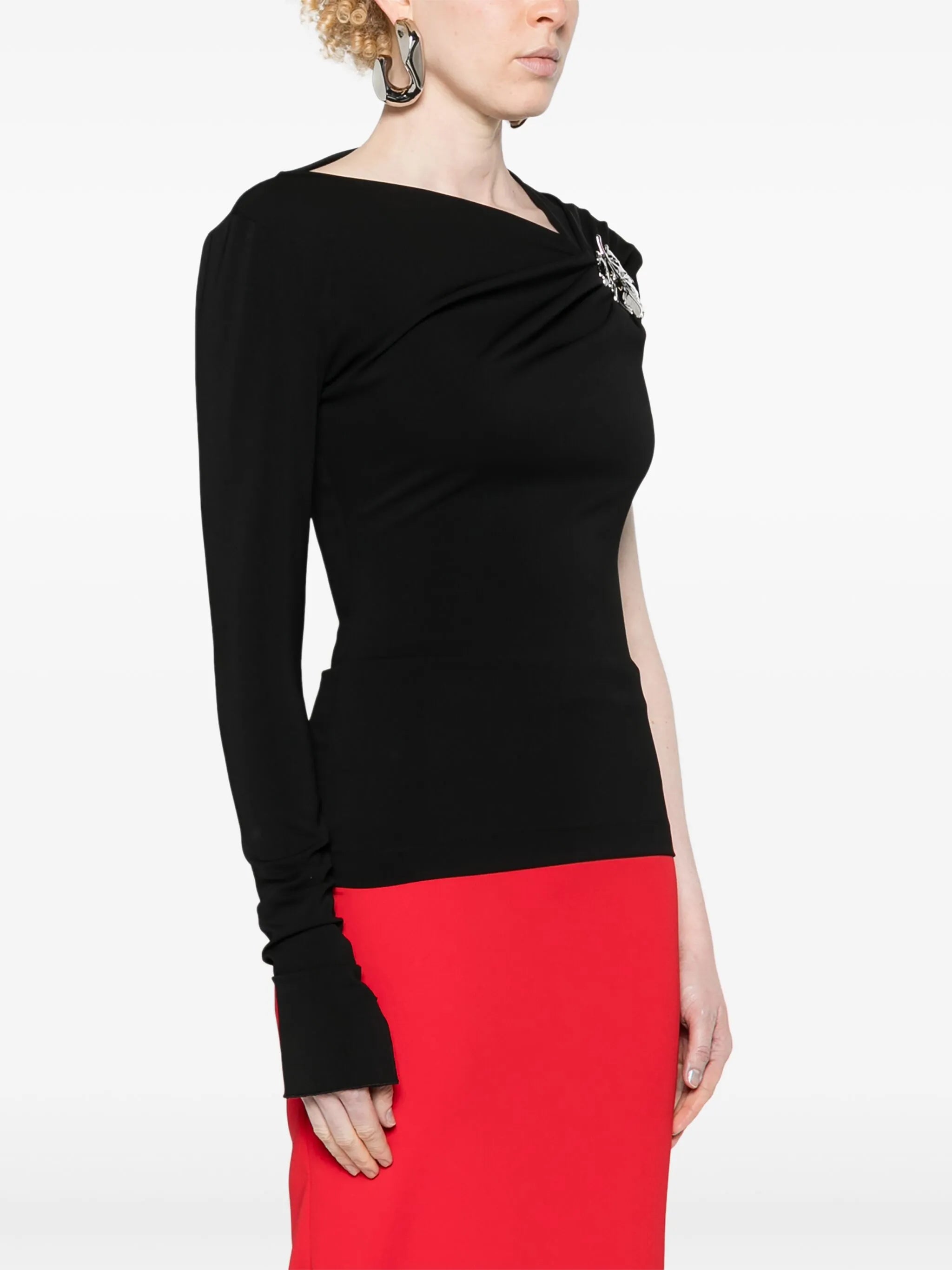one-shoulder cady blouse