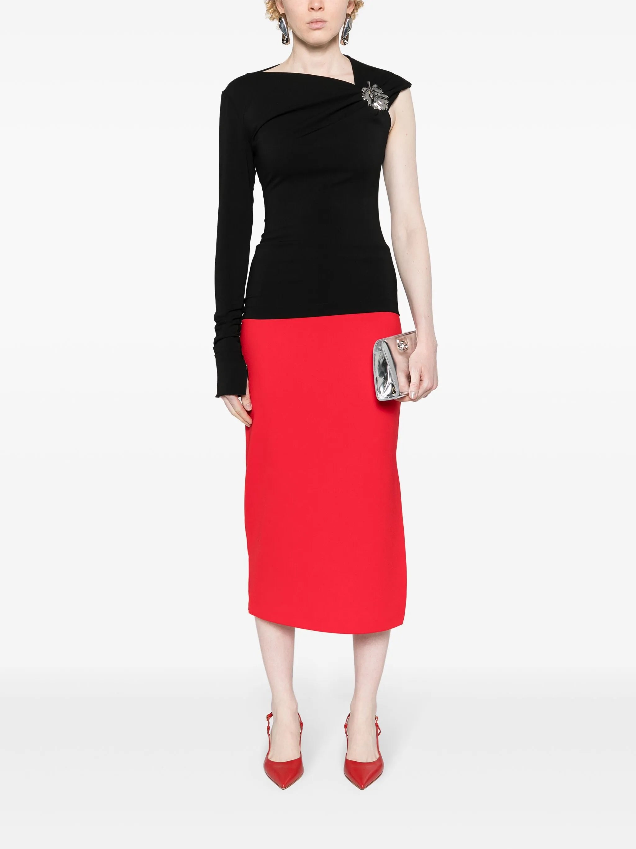 one-shoulder cady blouse