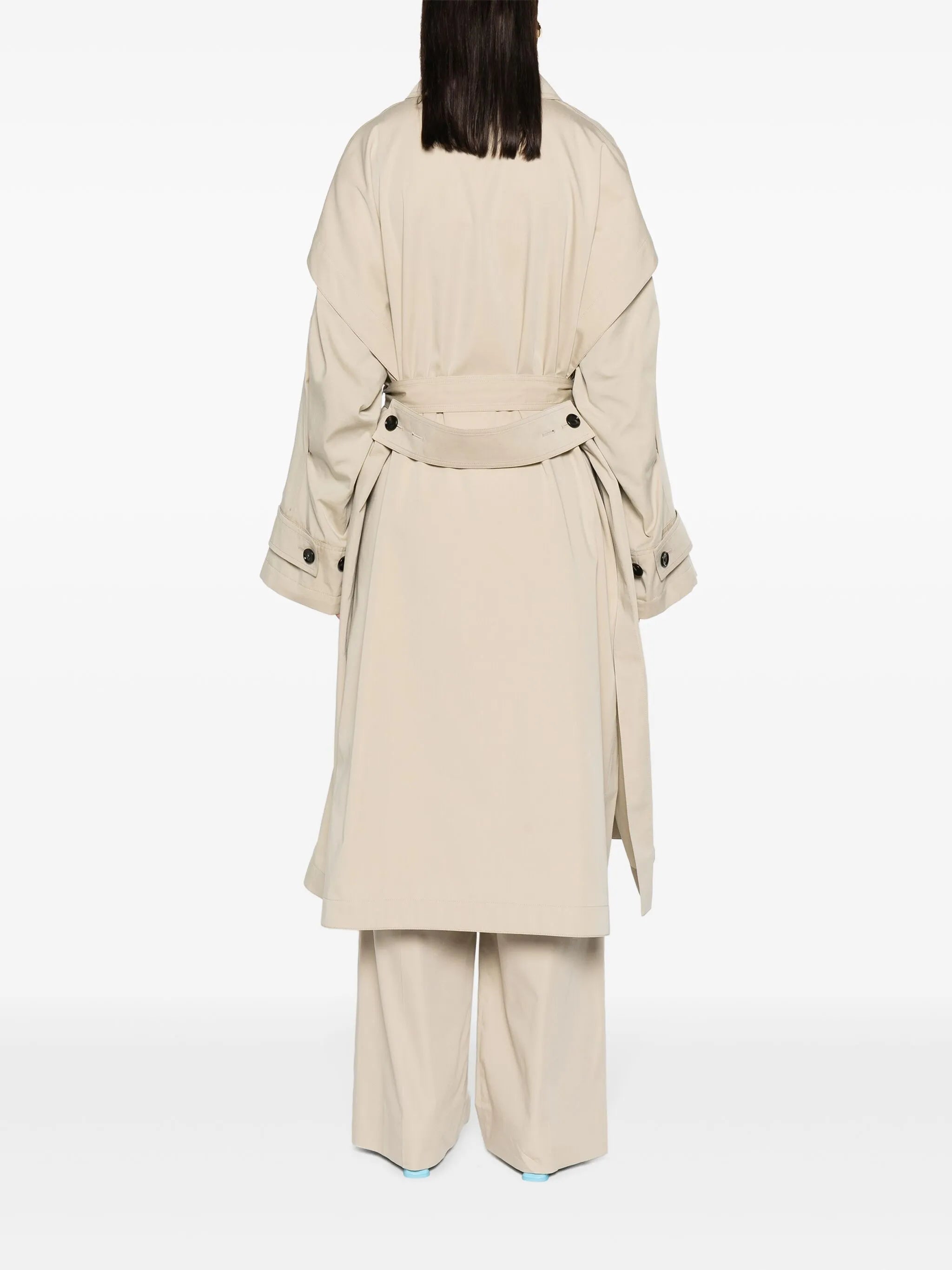 gabardine cape trenchcoat