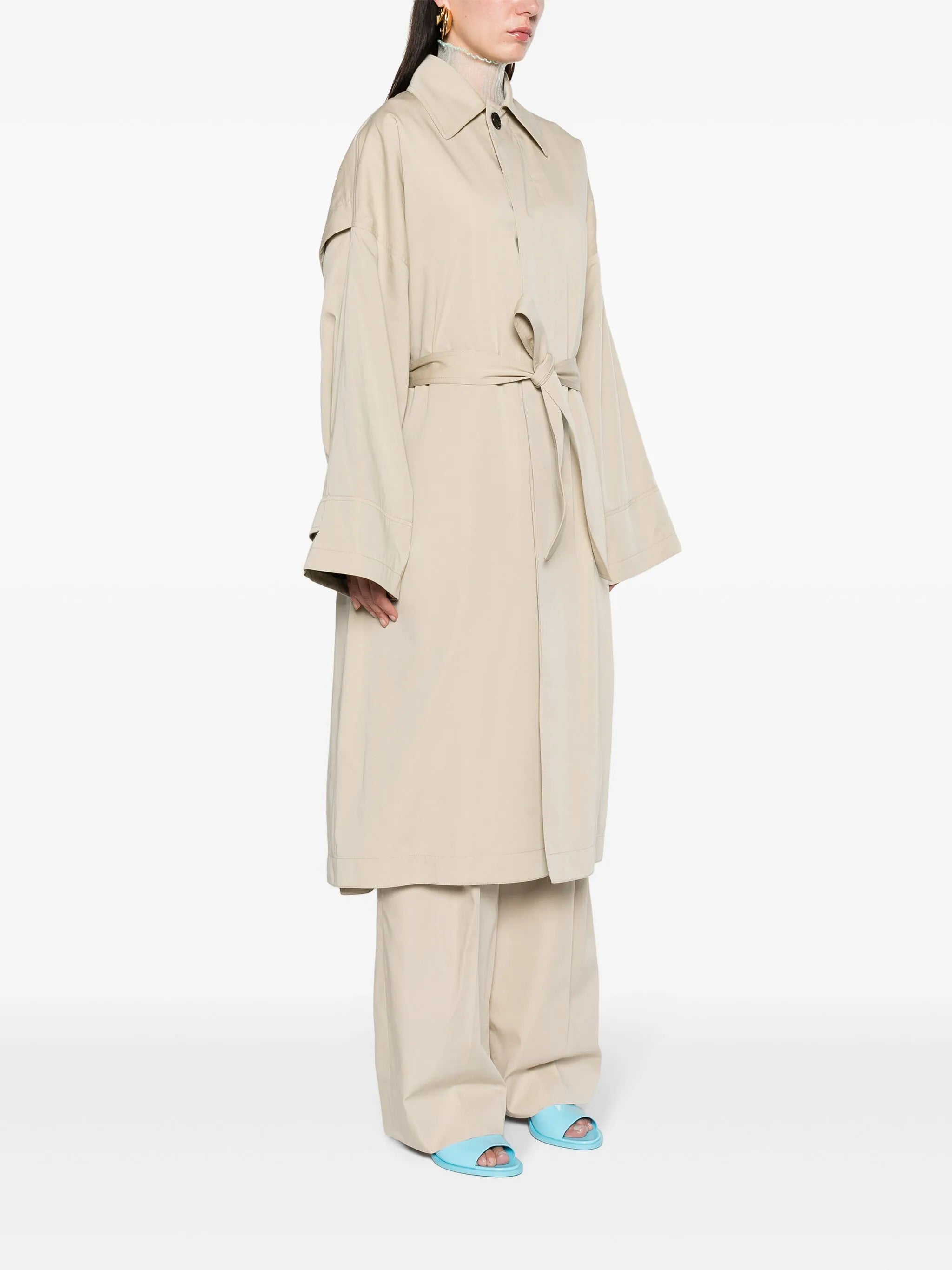 gabardine cape trenchcoat