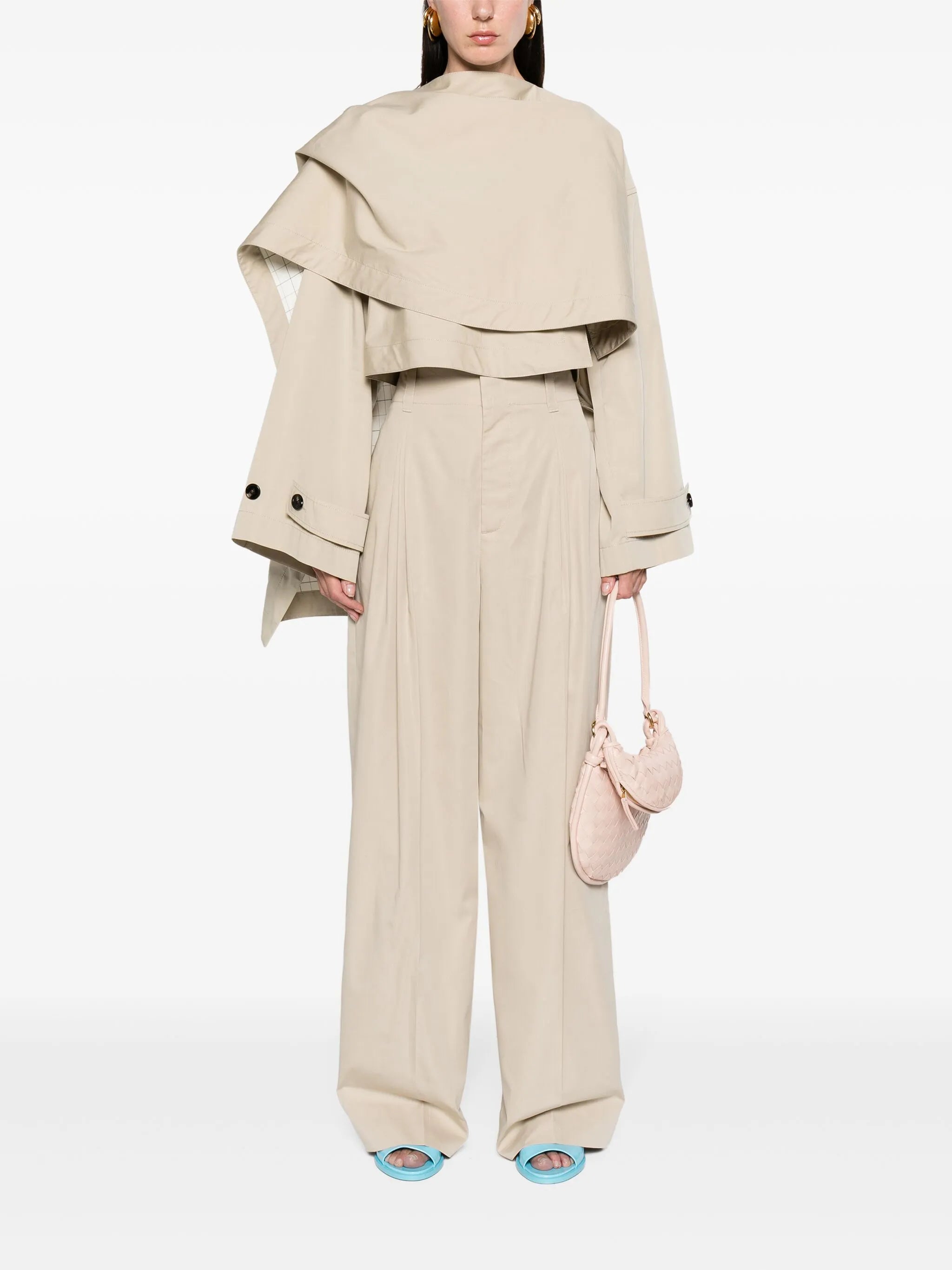 wrap gabardine cape