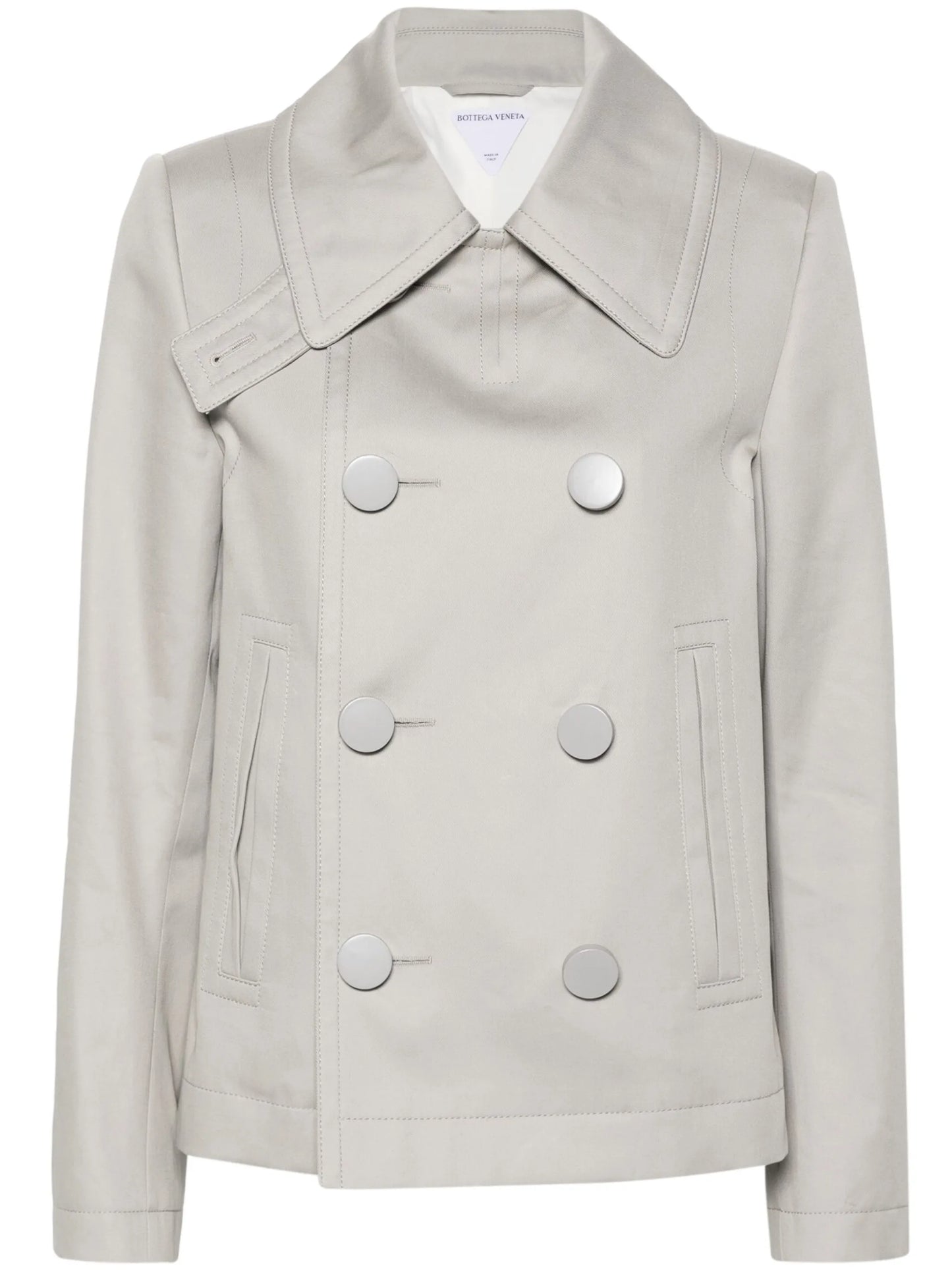 pointed-collar double-breasted jacket