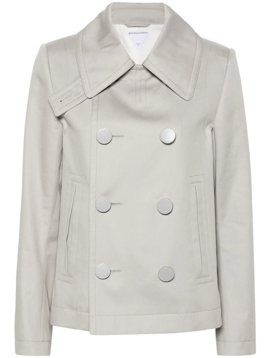 pointed-collar double-breasted jacket