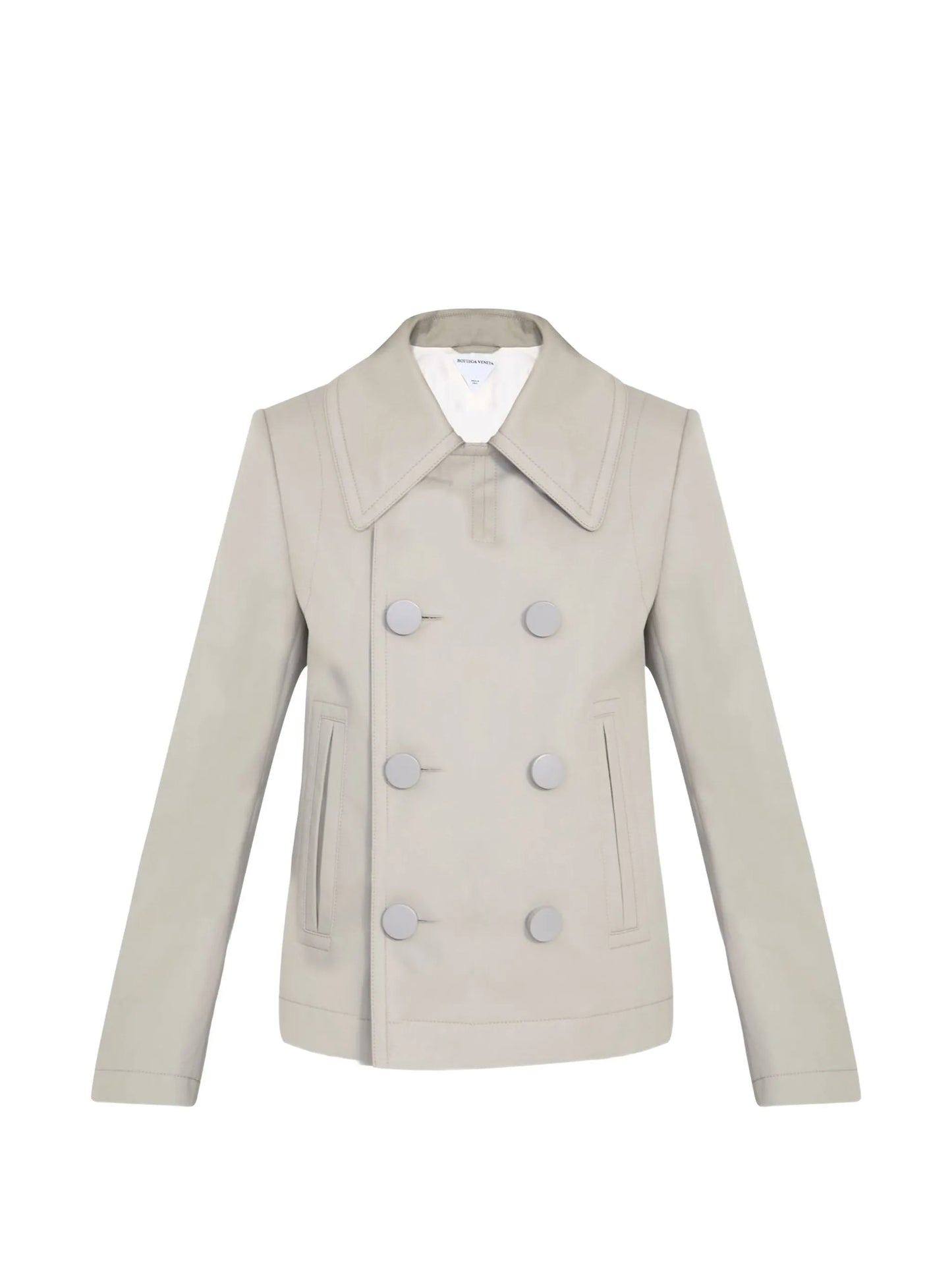 pointed-collar double-breasted jacket