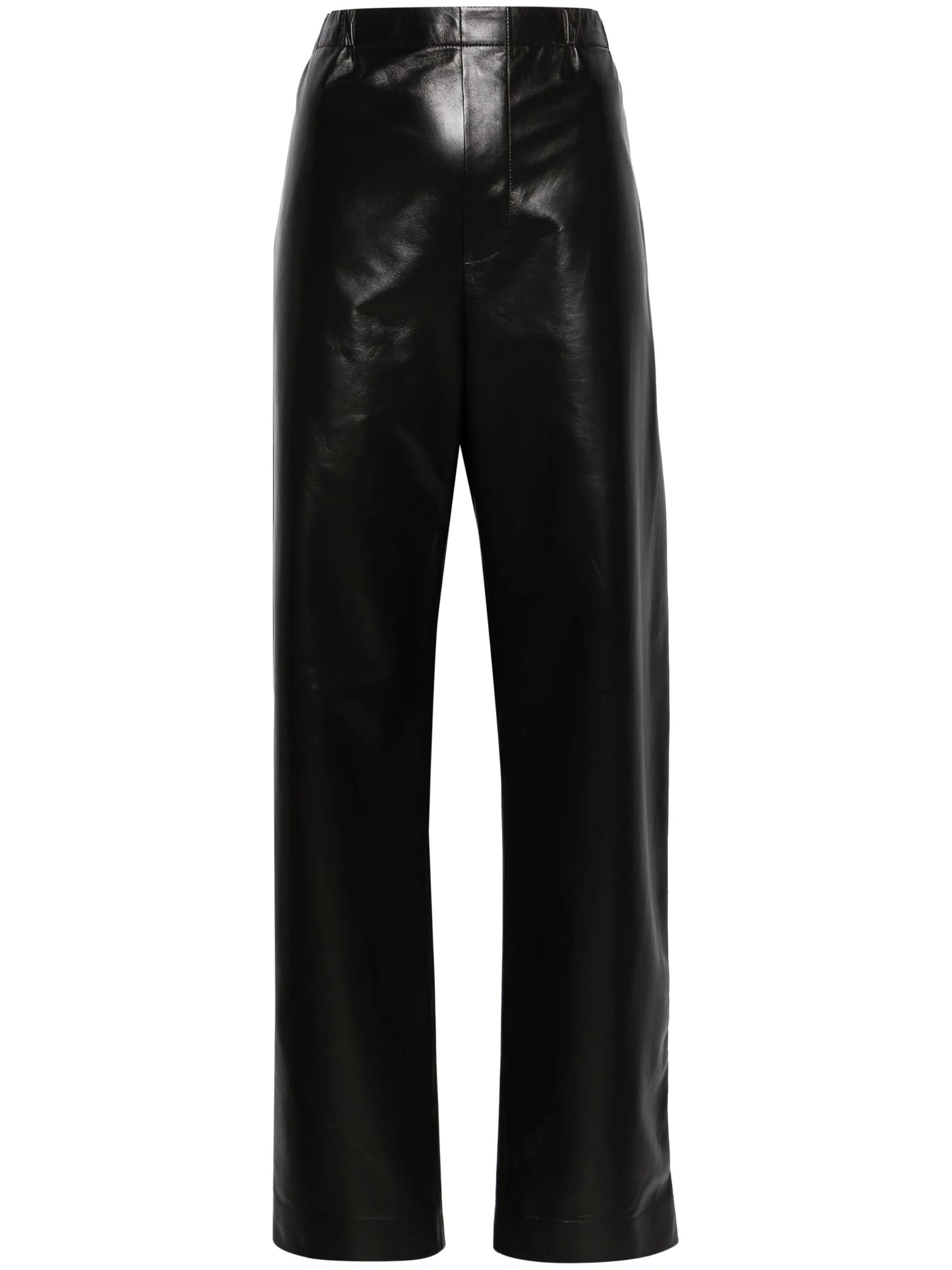 straight-leg leather trousers