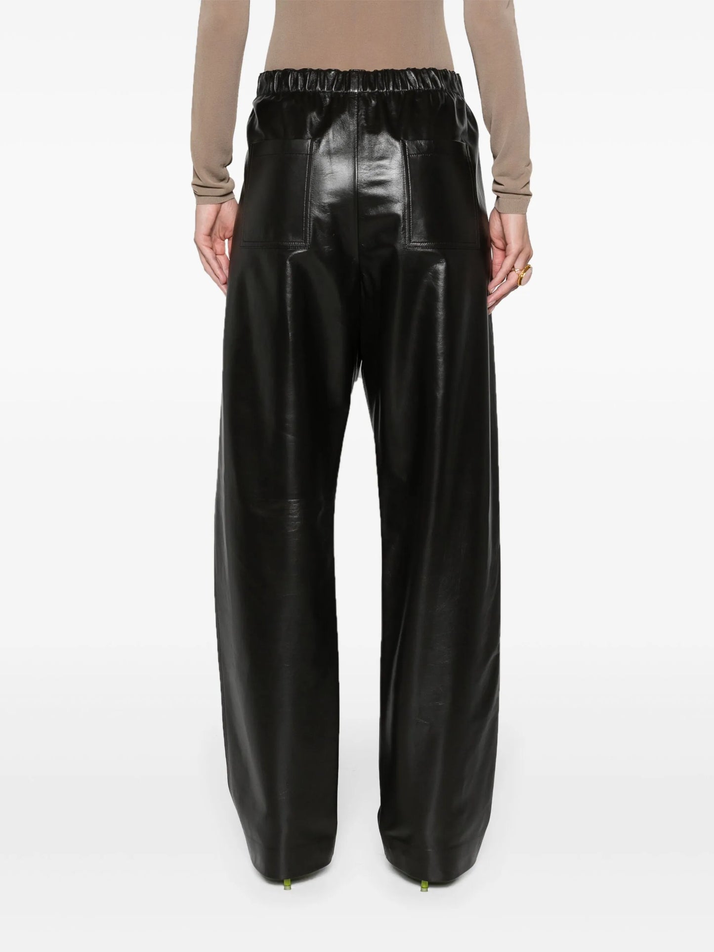 straight-leg leather trousers