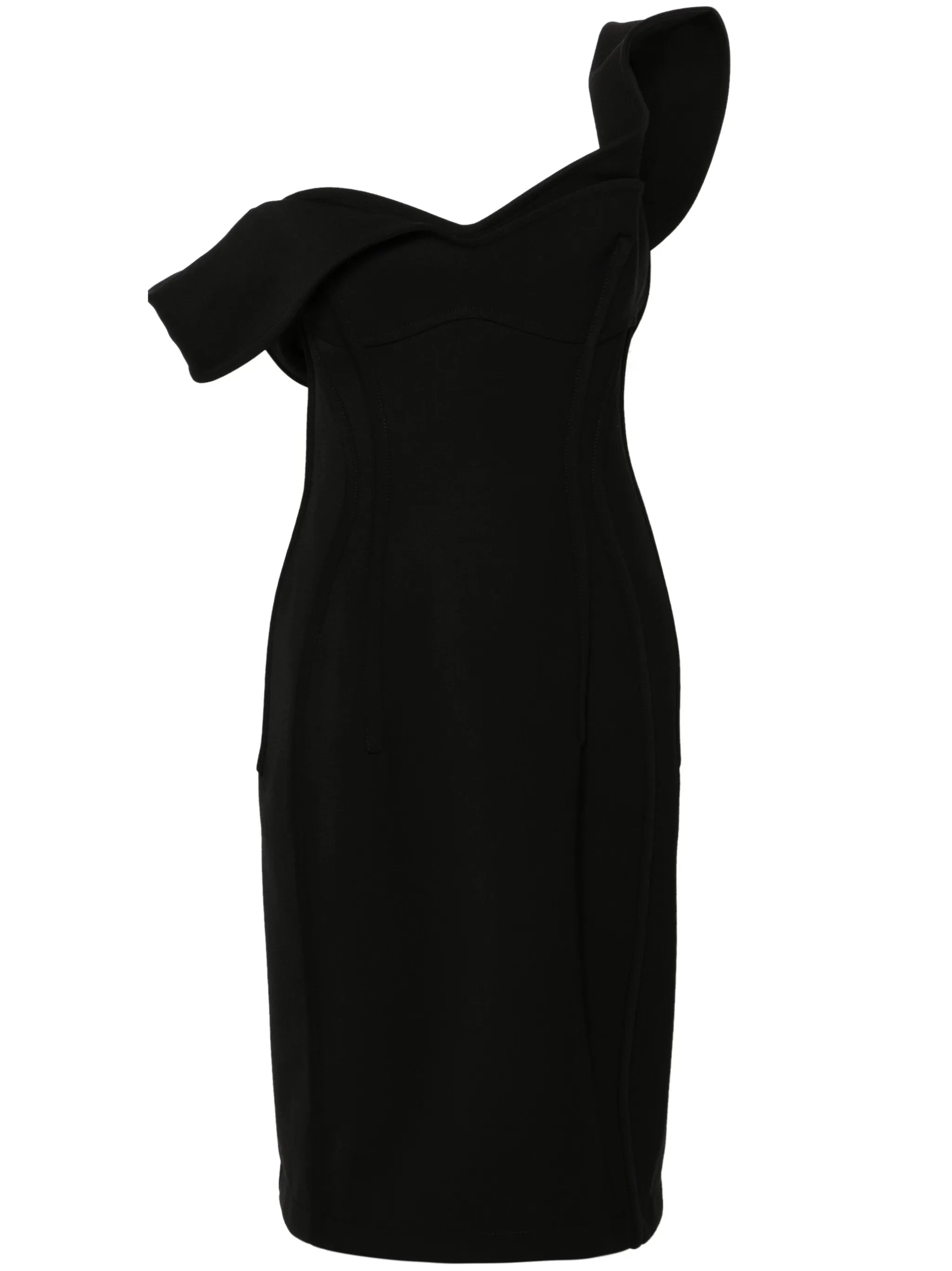 bustier wool midi dress