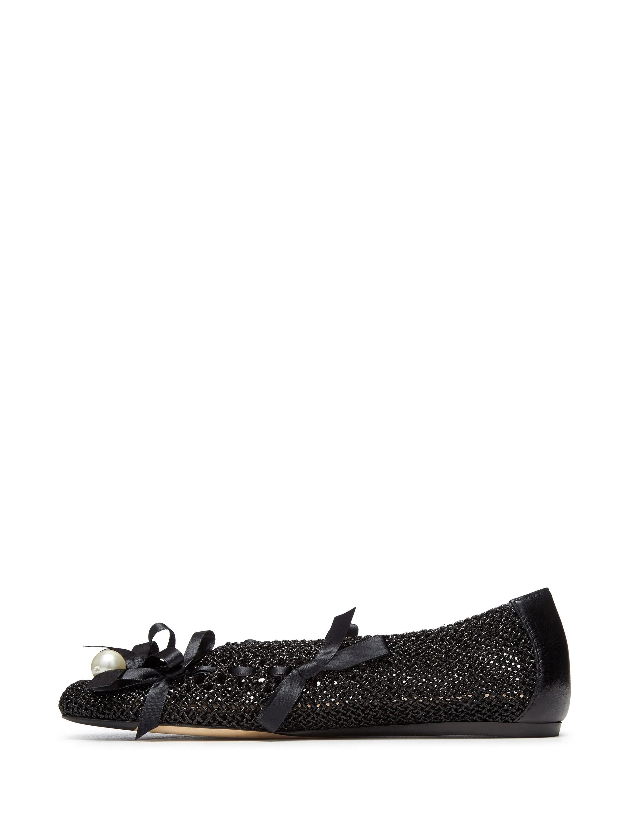 bell-charm crochet ballerina shoes