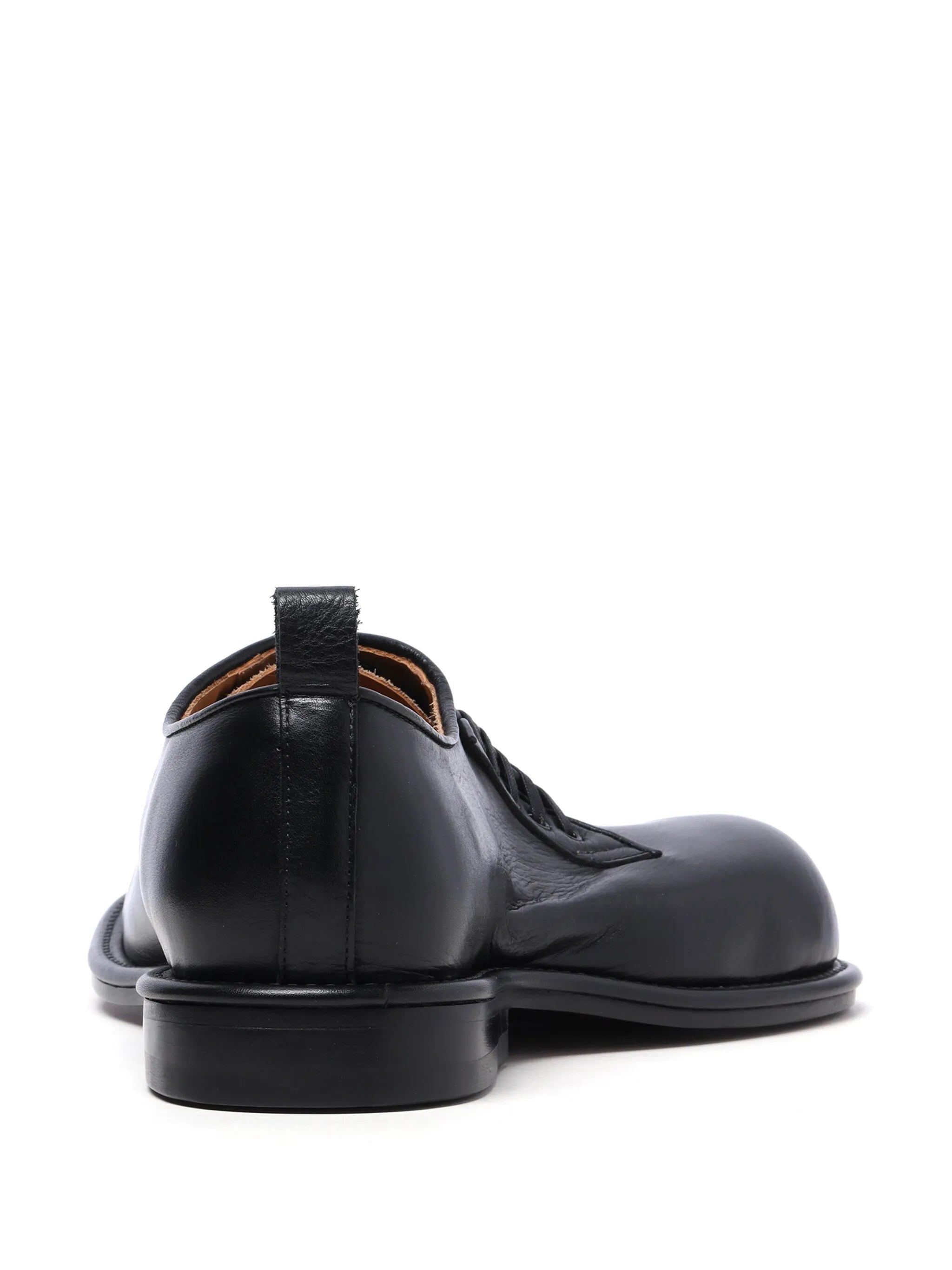 asymmetric leather Derby shoes