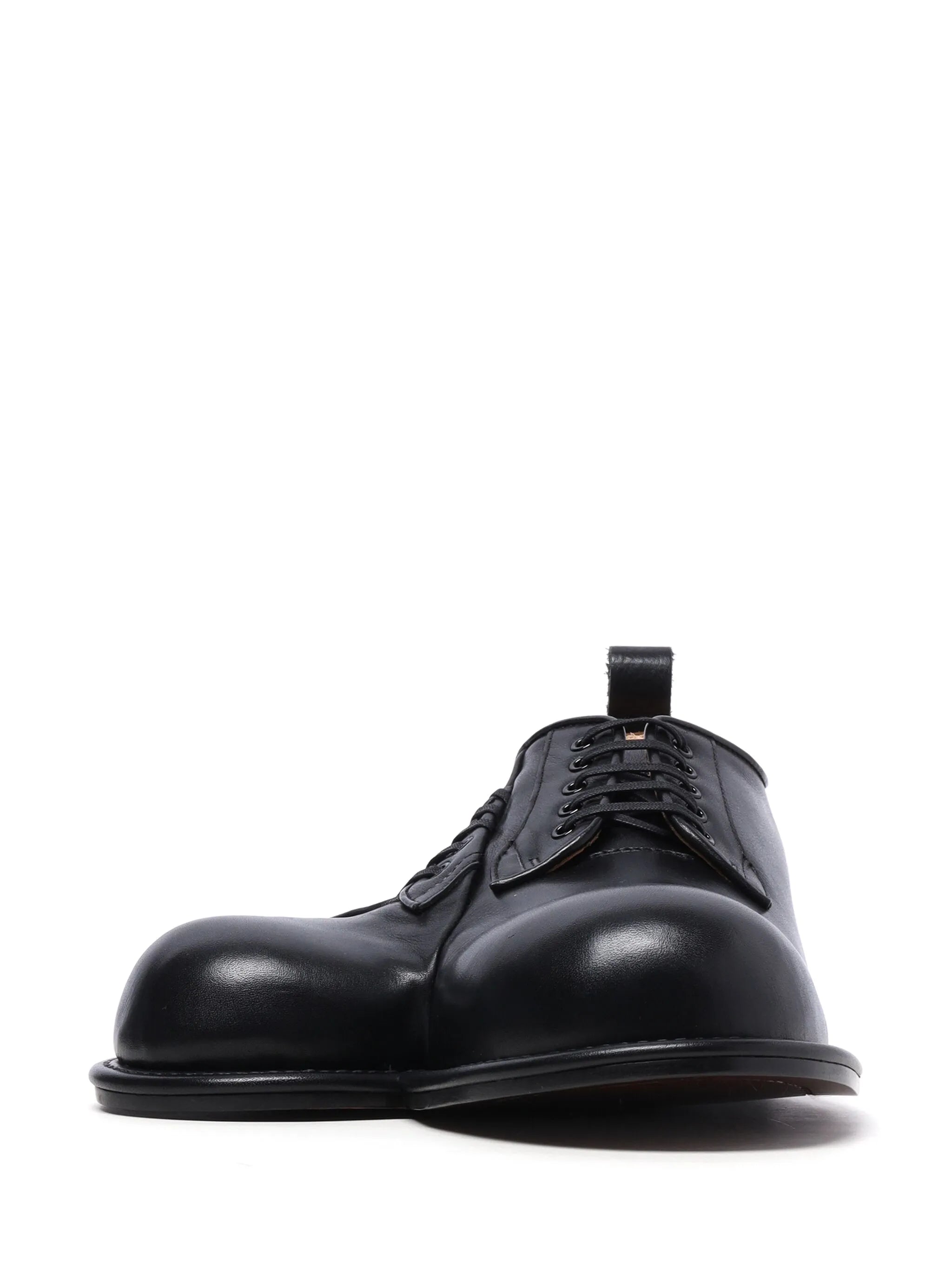 asymmetric leather Derby shoes