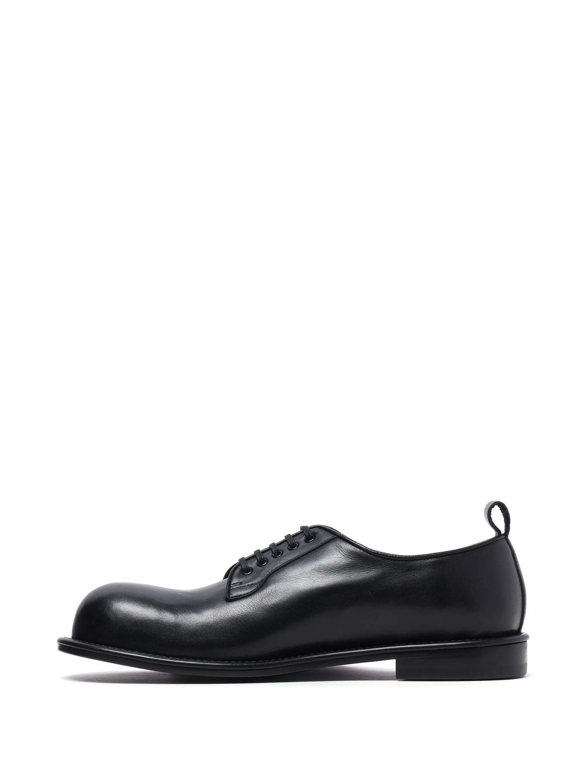 asymmetric leather Derby shoes