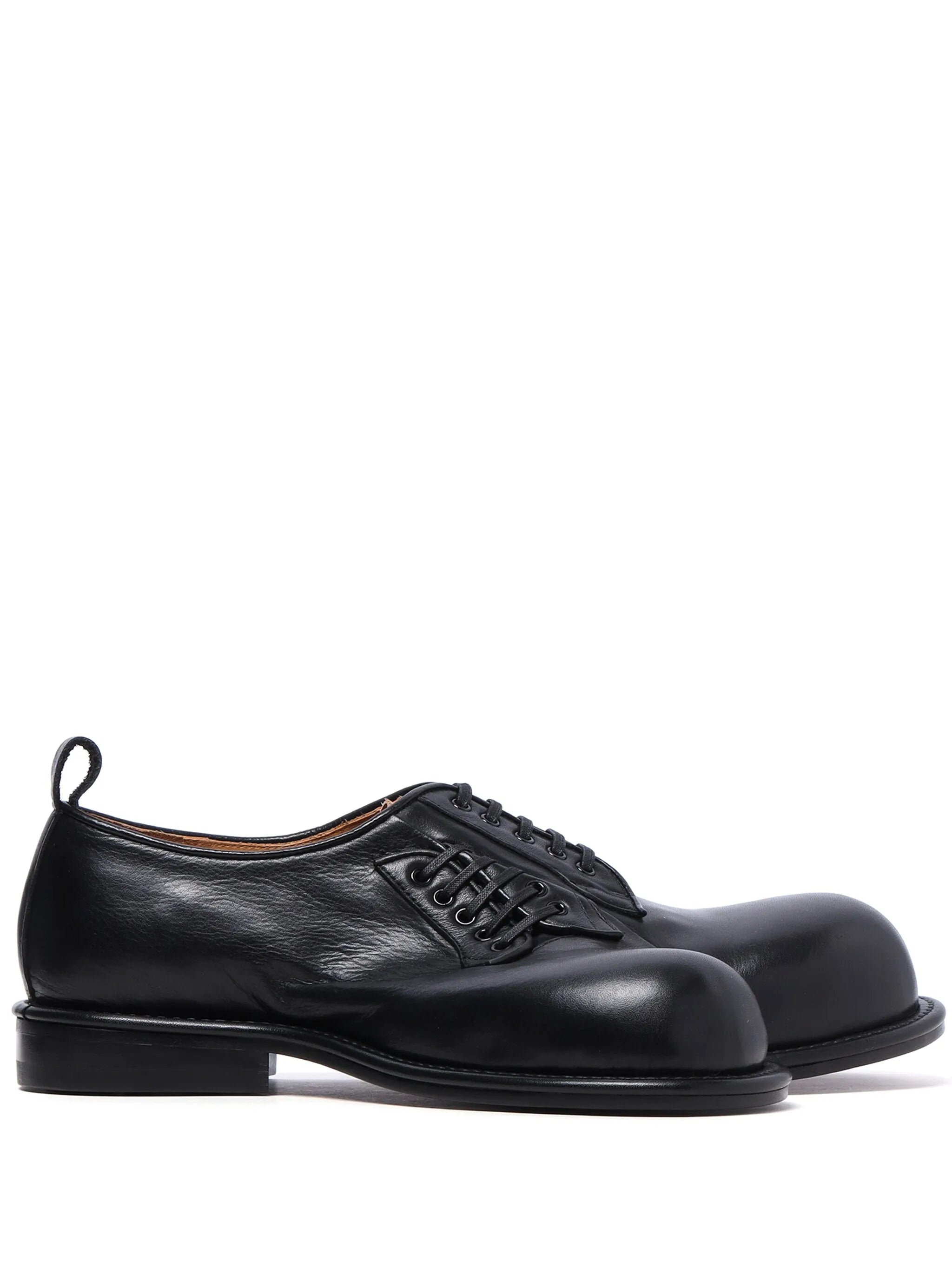 asymmetric leather Derby shoes