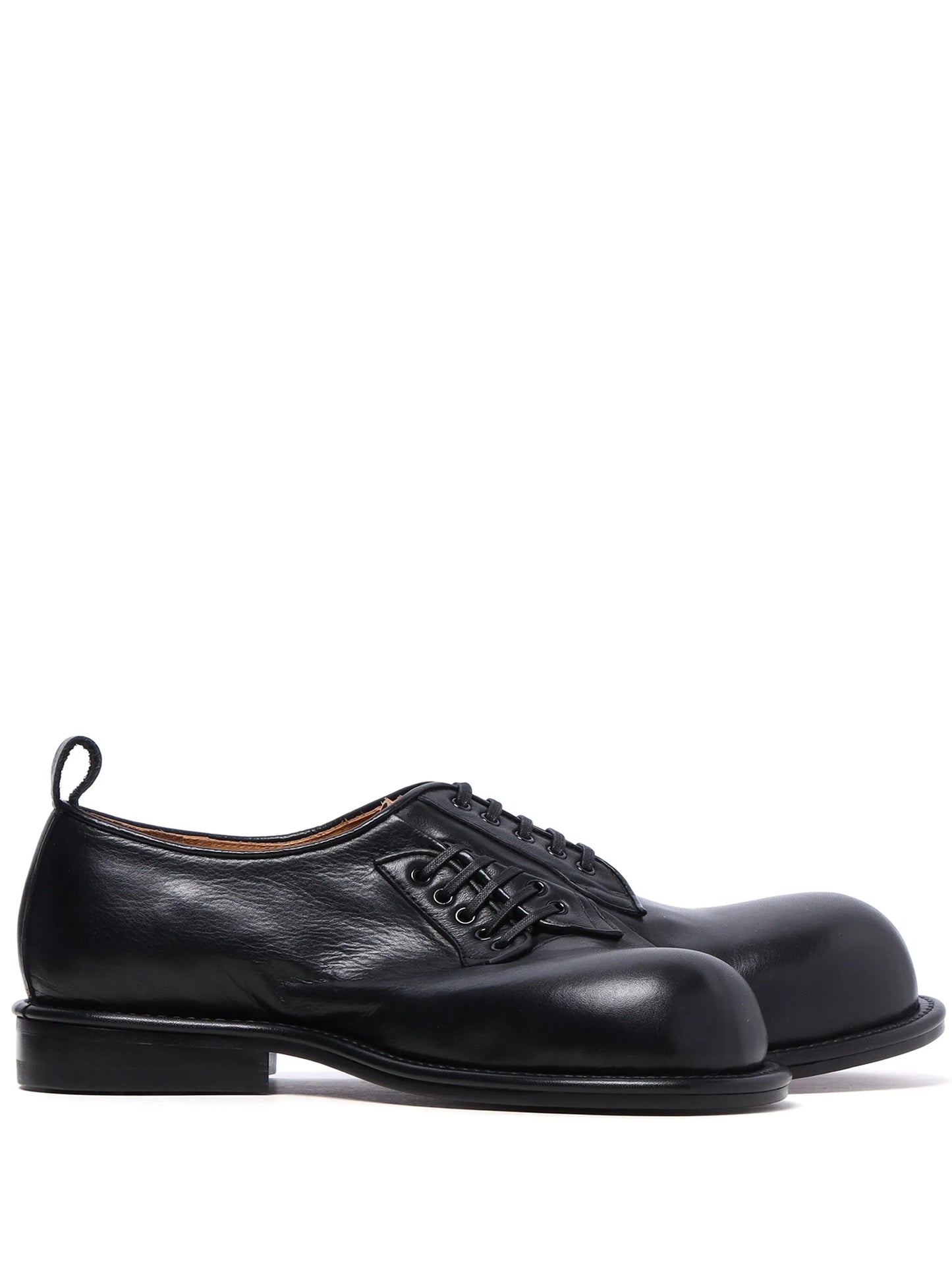 asymmetric leather Derby shoes