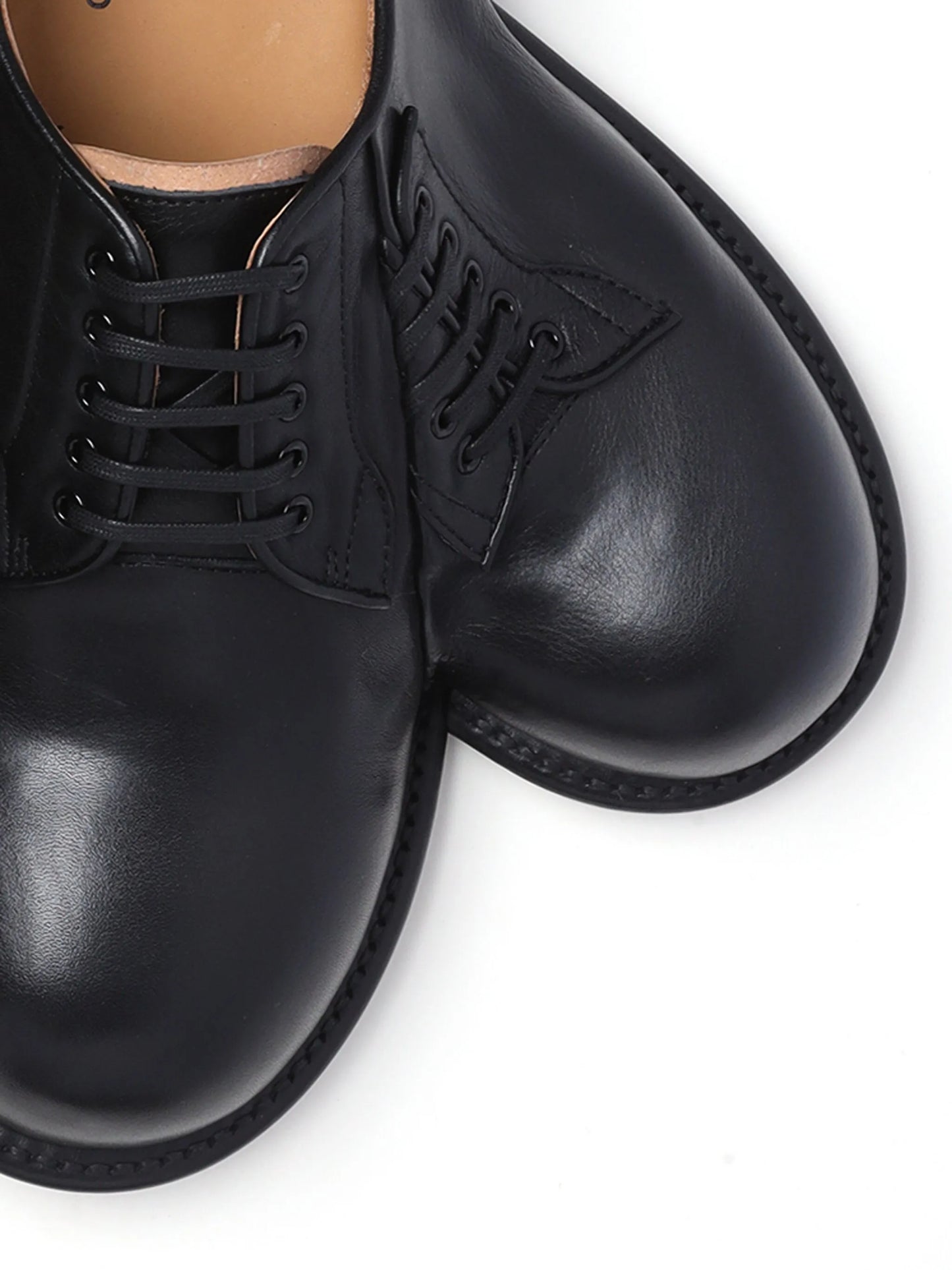 asymmetric leather Derby shoes
