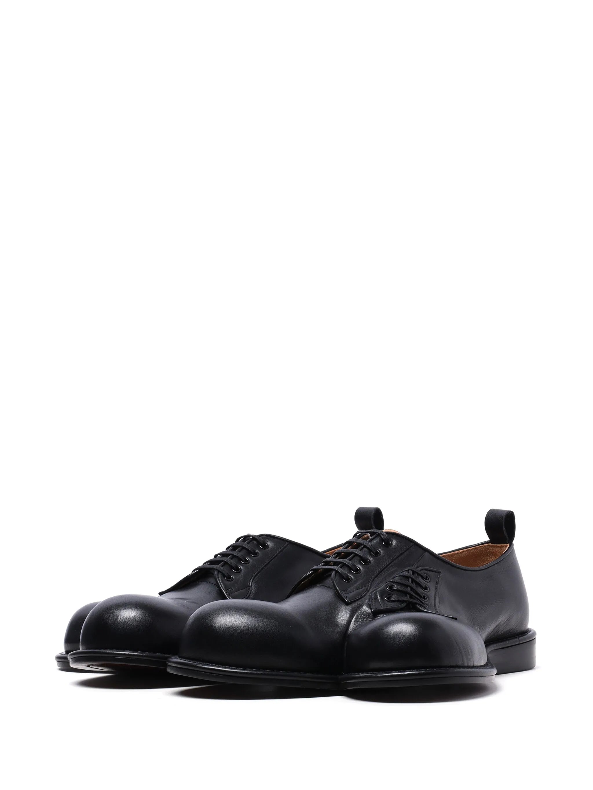 asymmetric leather Derby shoes