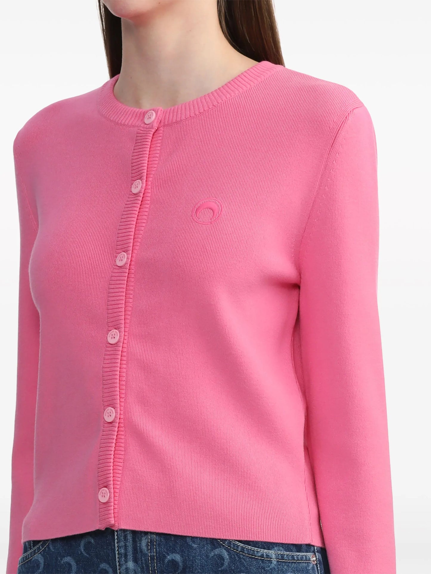 logo-embroidered cardigan