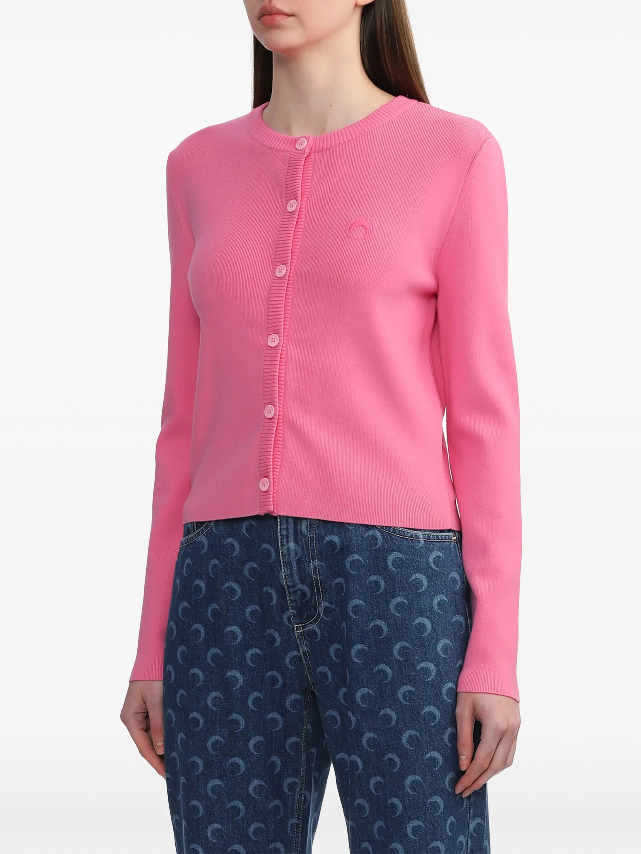 logo-embroidered cardigan