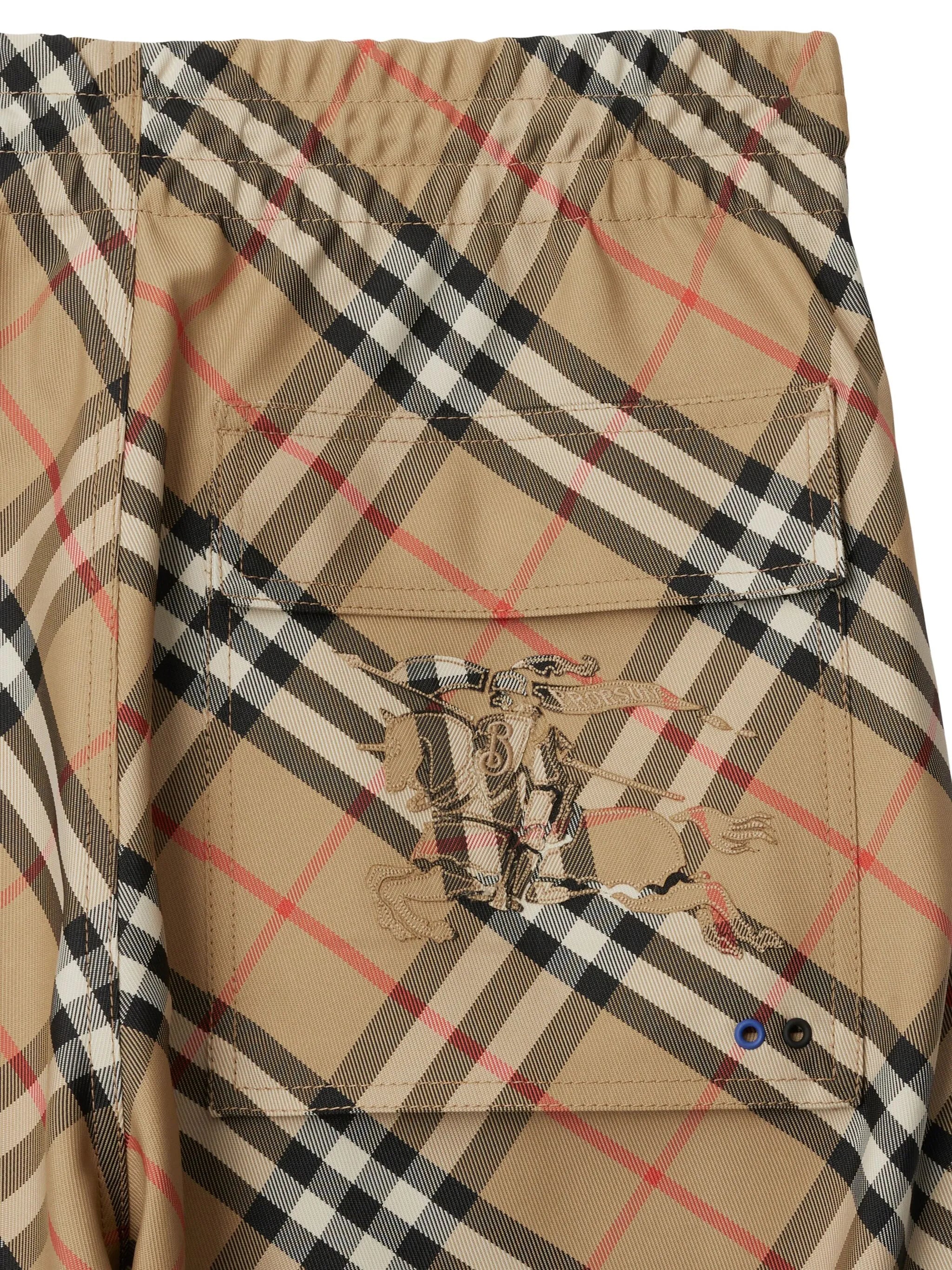 checked straight-leg trousers