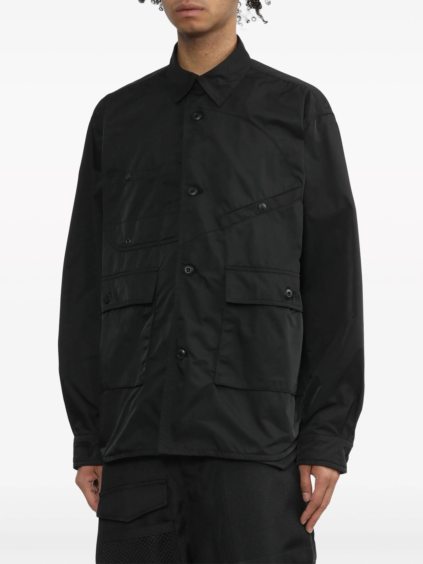 asymmetric pocket-detail shirt