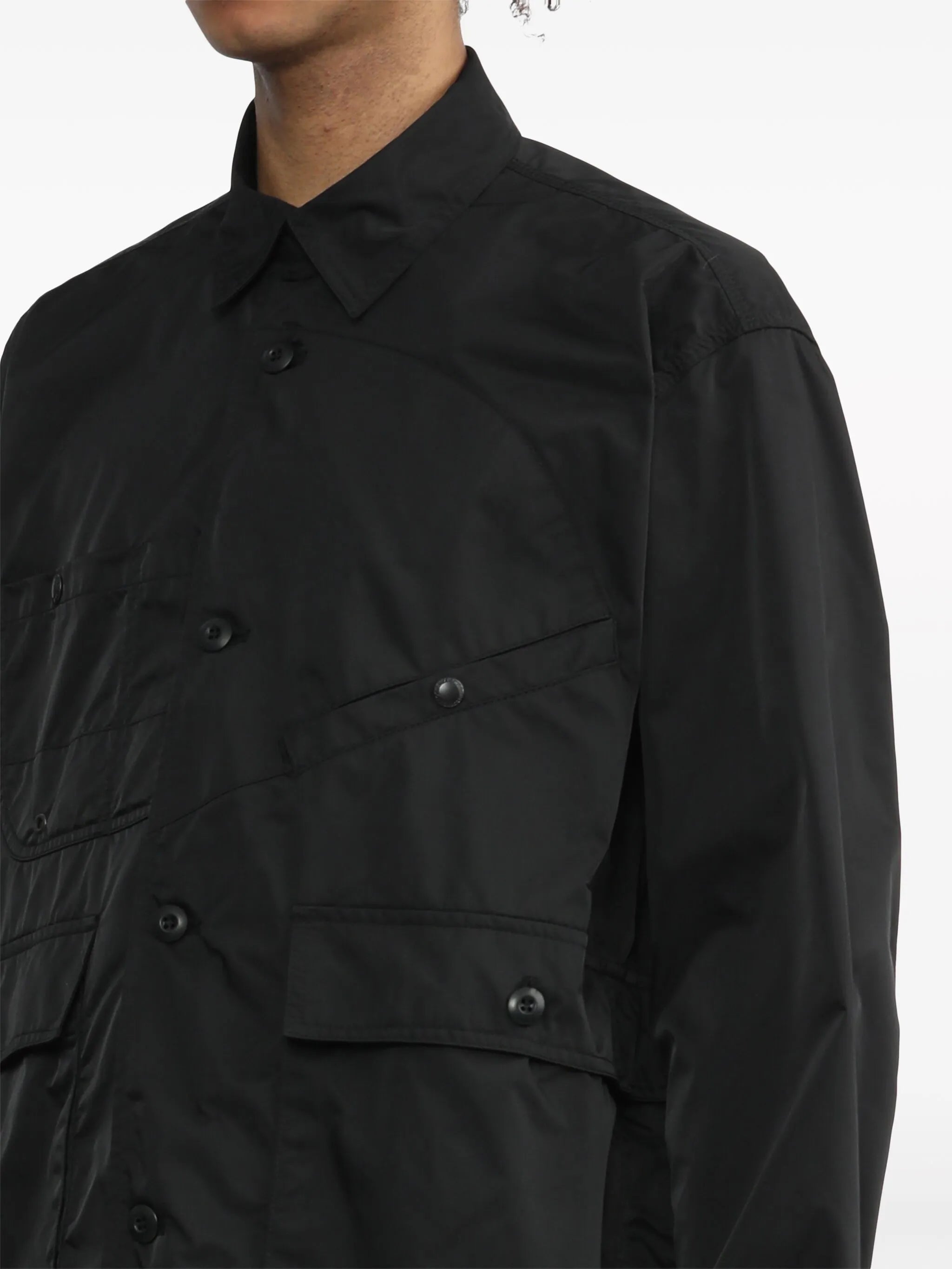 asymmetric pocket-detail shirt