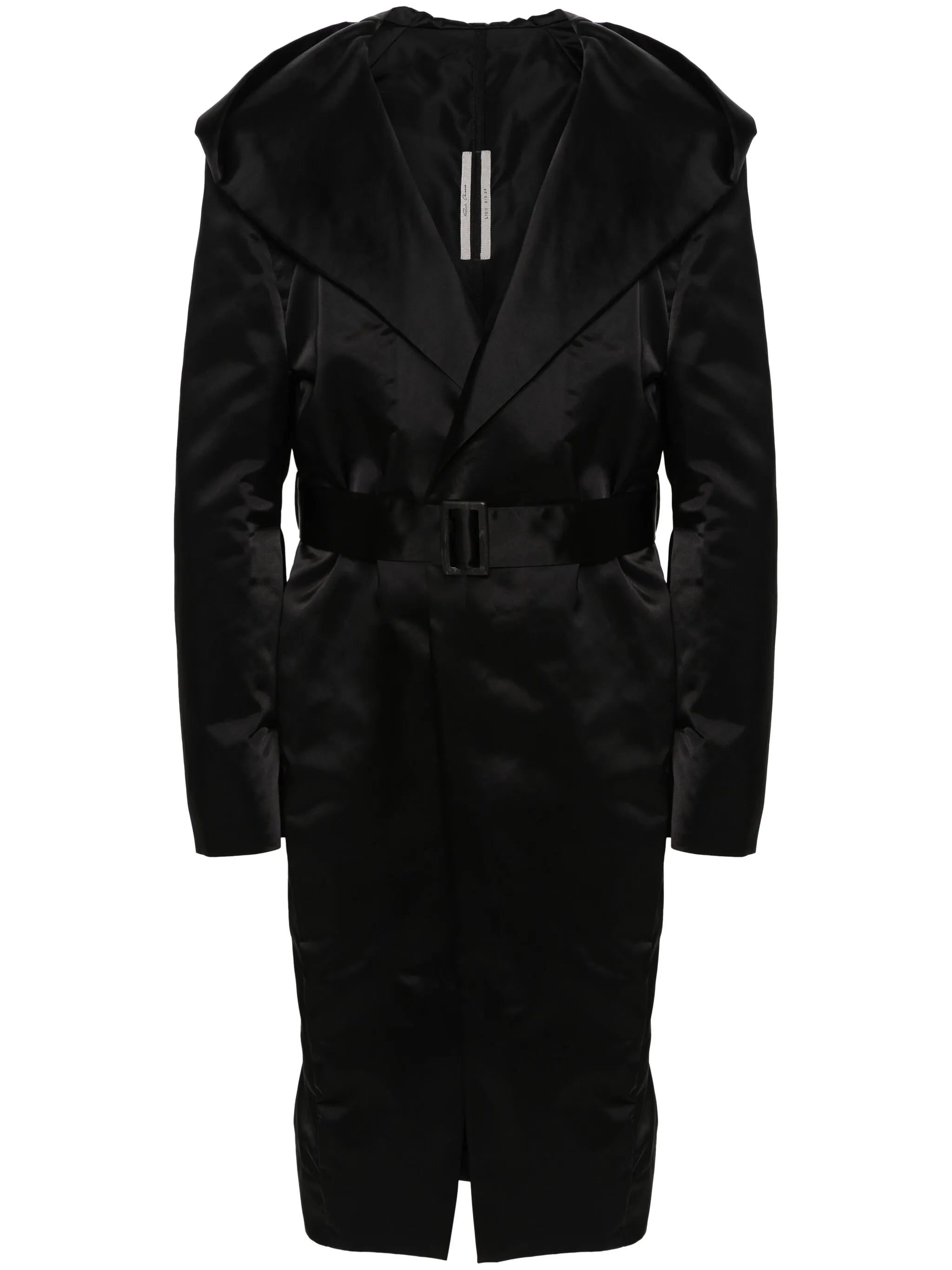 Slim belted hooded coat
