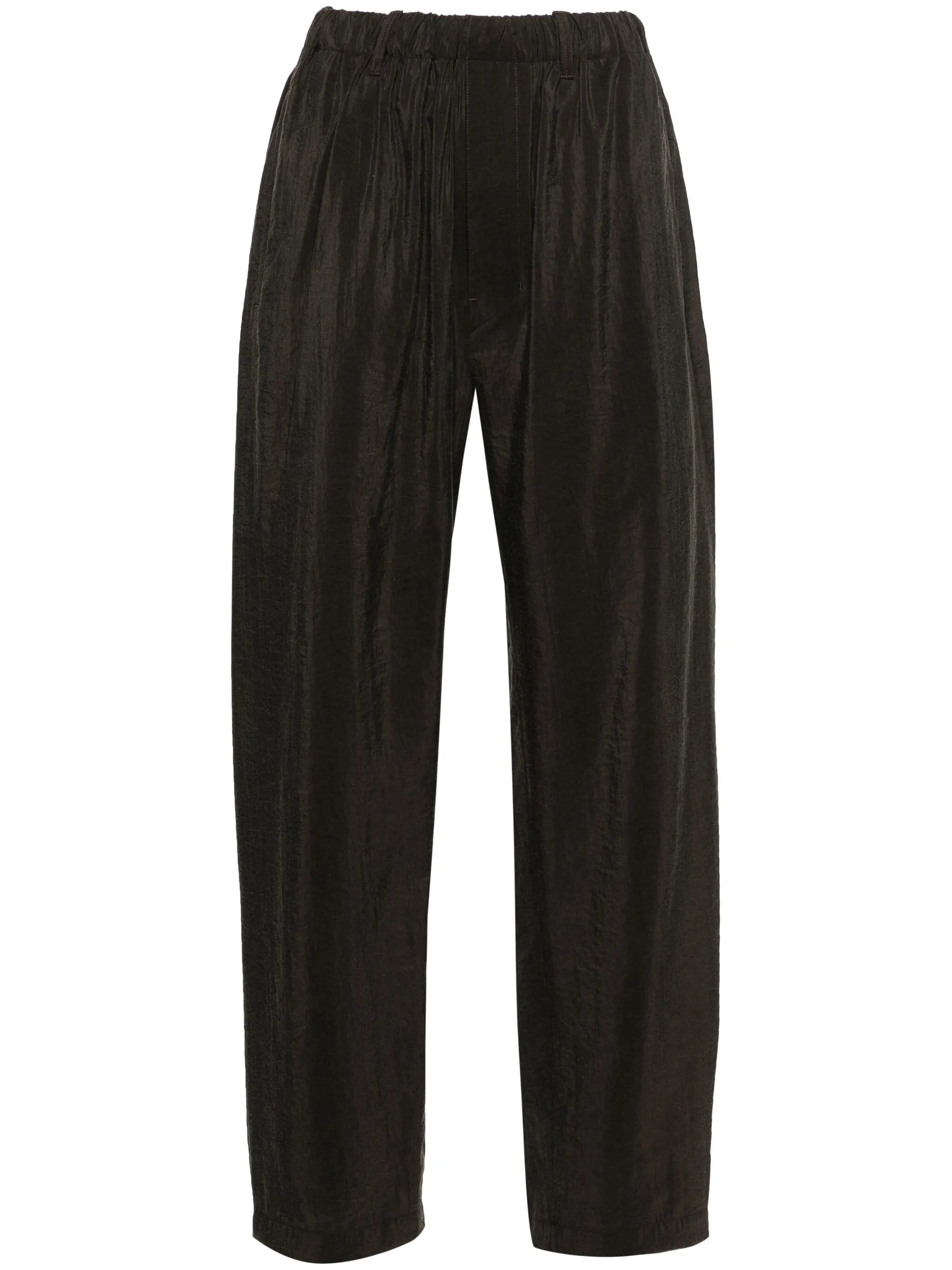 silk blend tapered-leg trousers