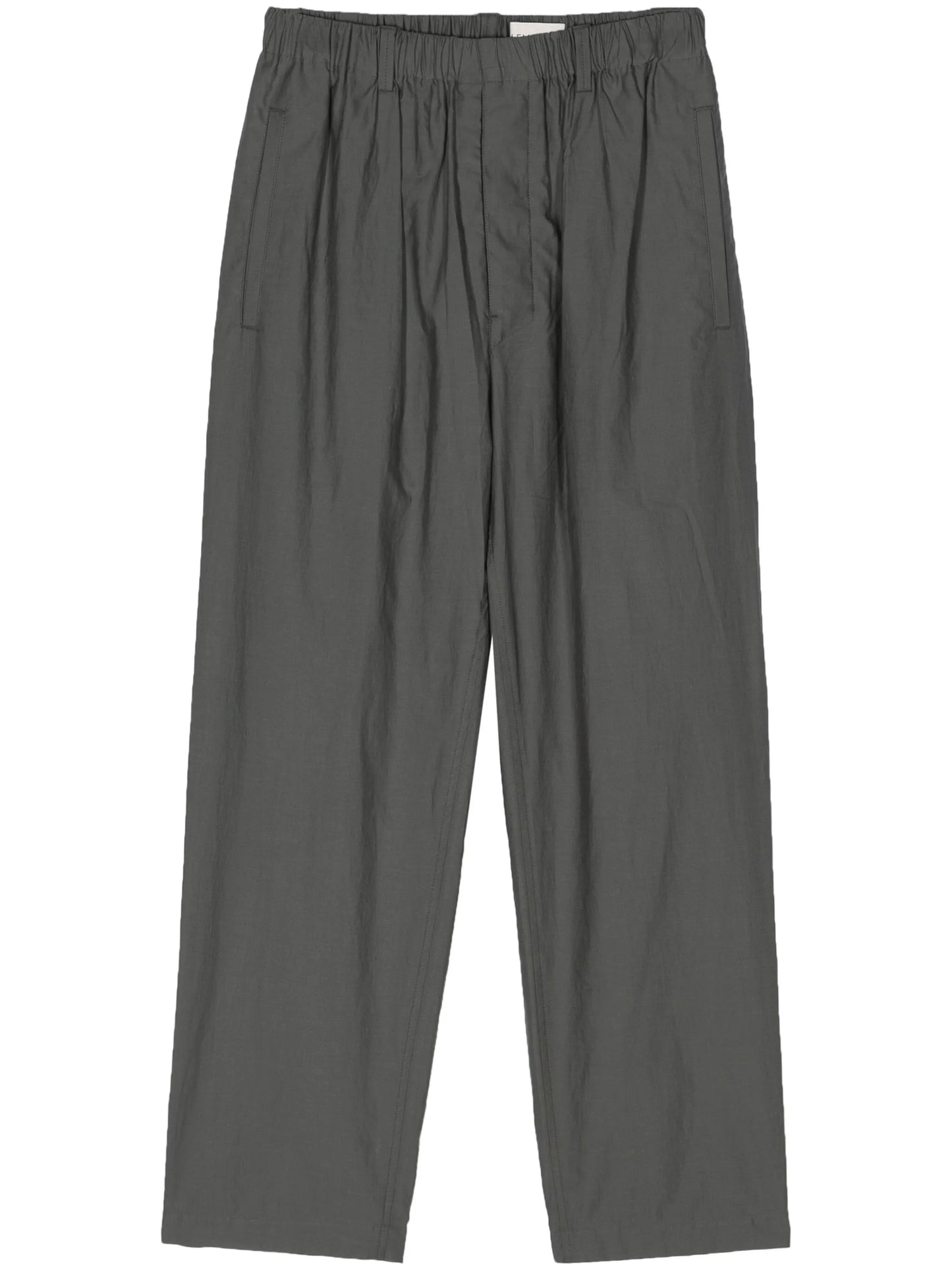 straight-leg poplin trousers
