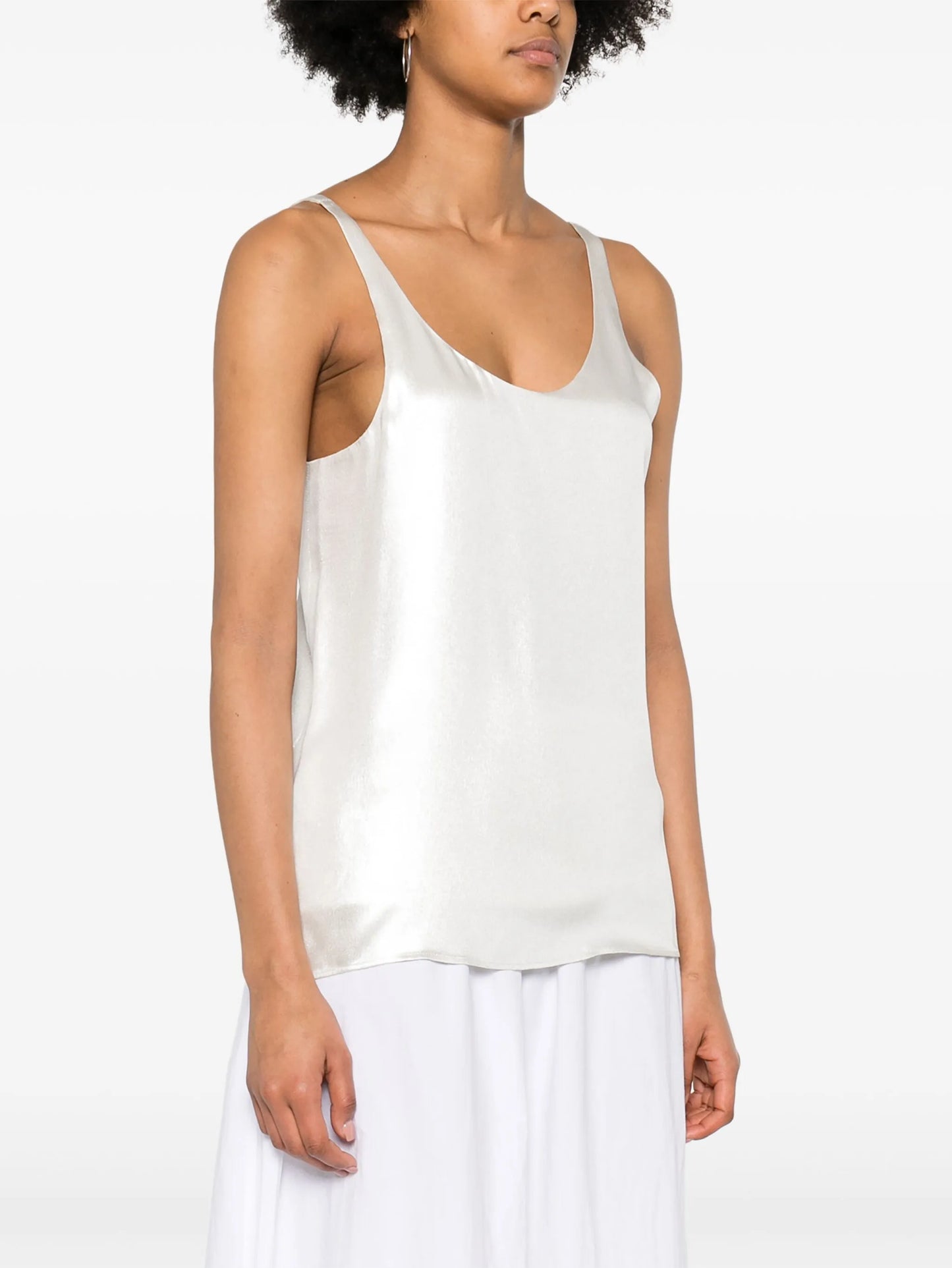 silk-lamé tank top