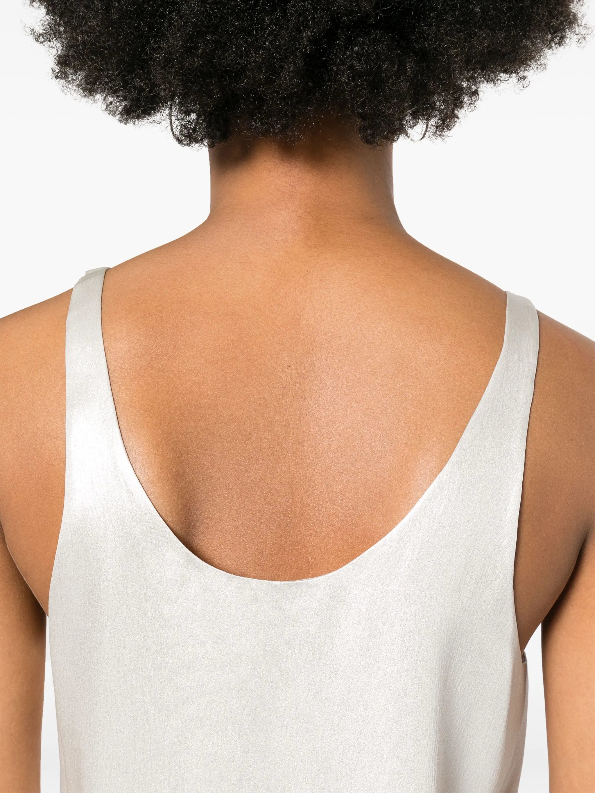 silk-lamé tank top