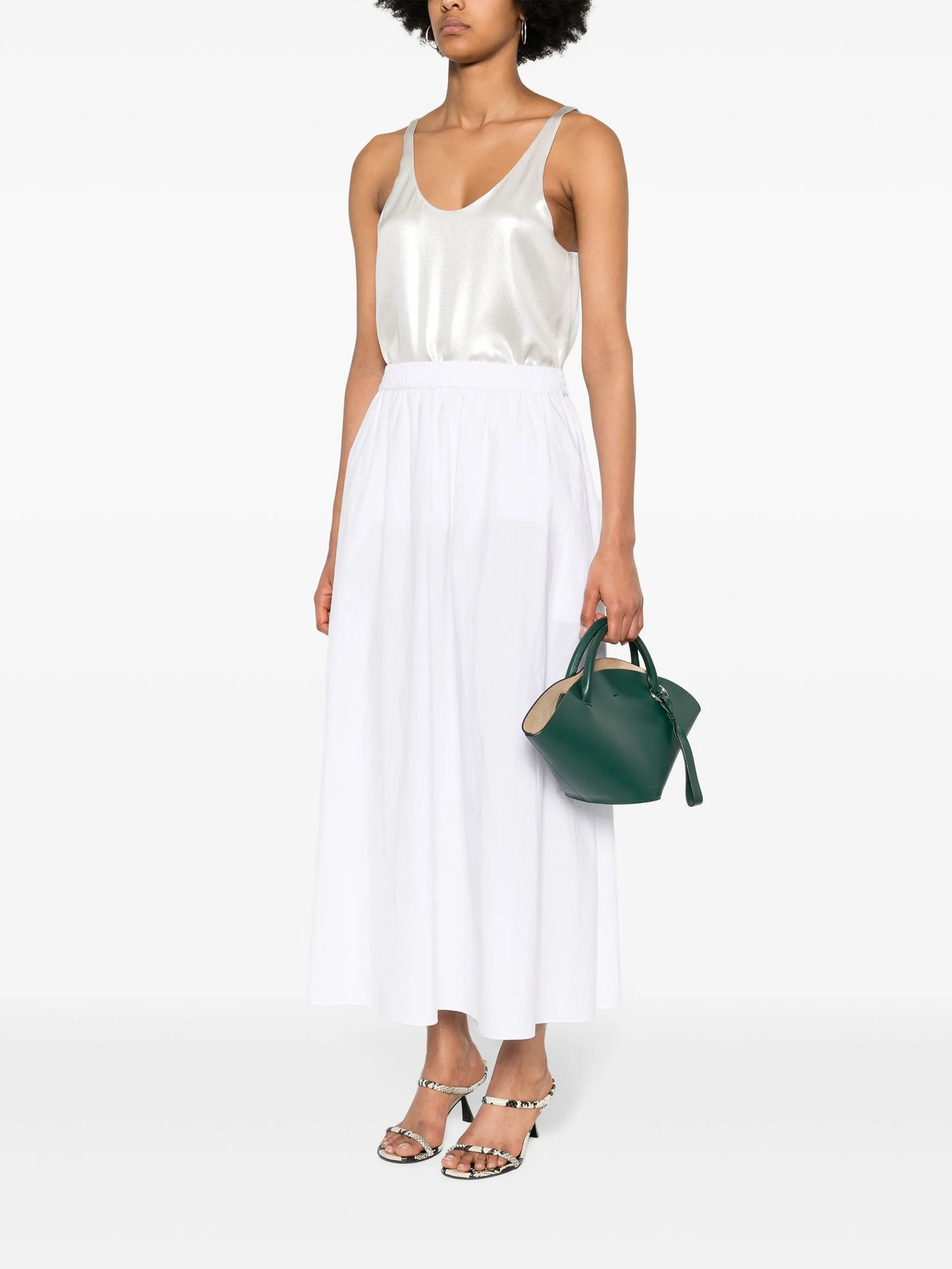 silk-lamé tank top