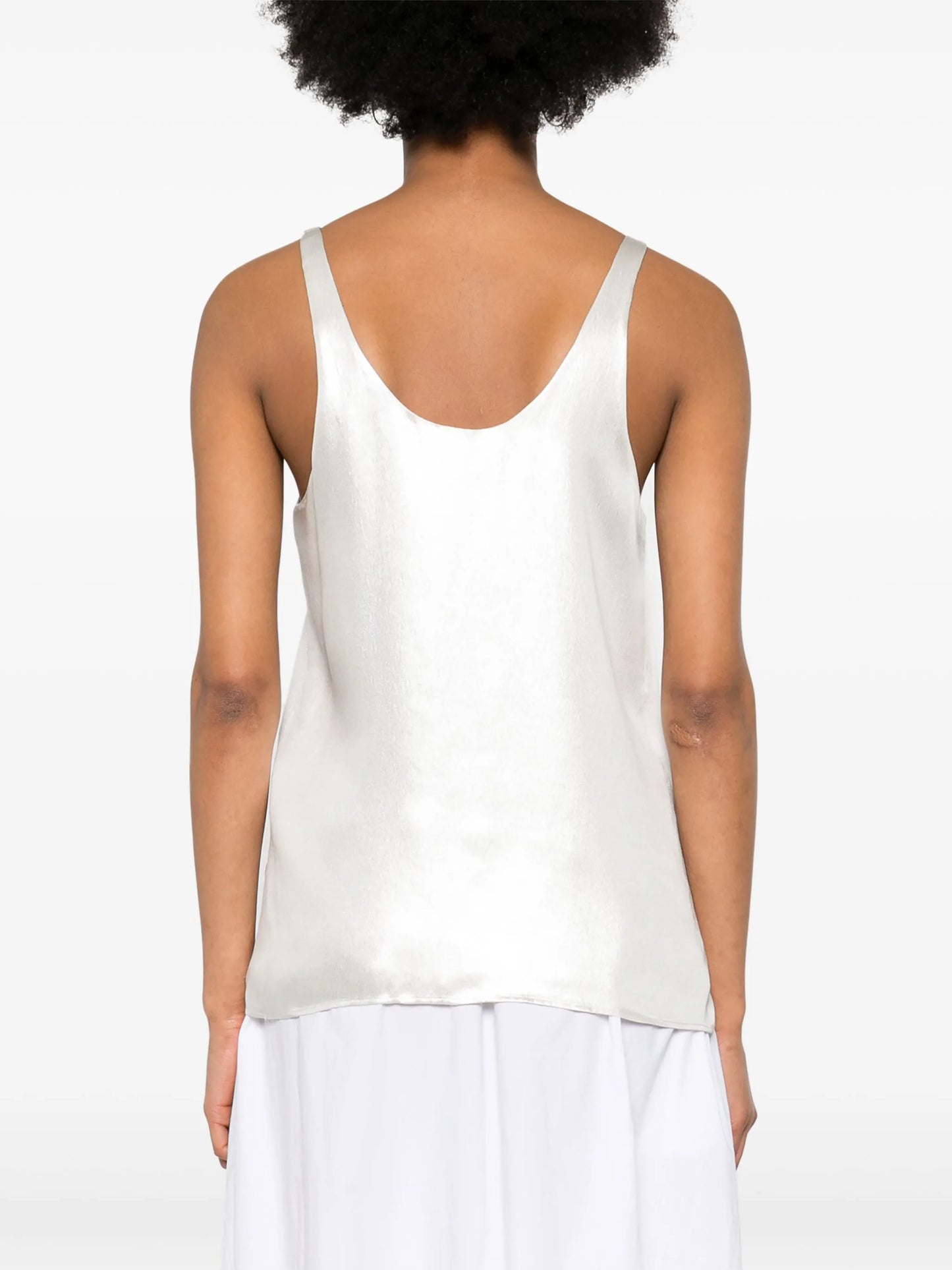 silk-lamé tank top