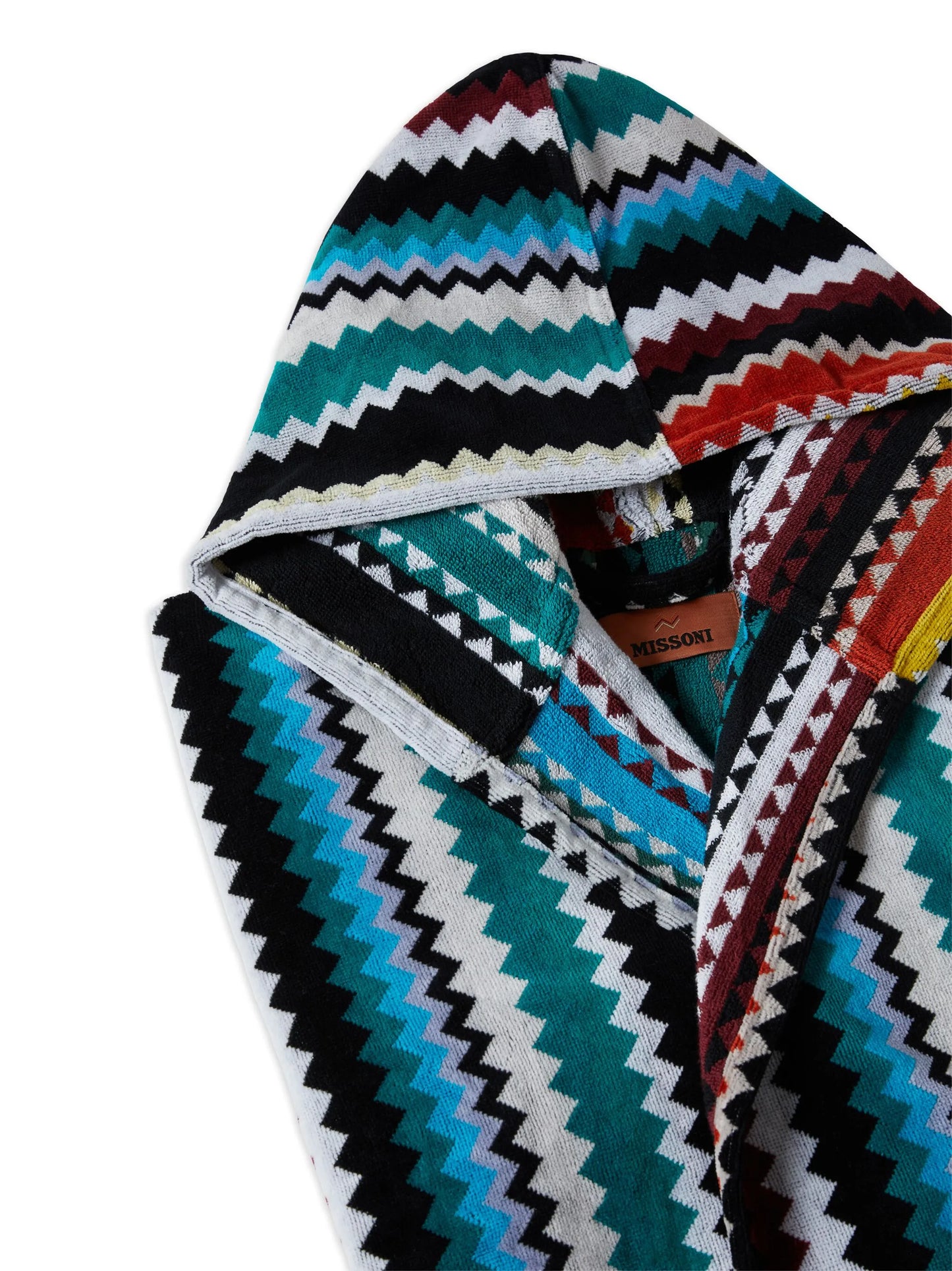 zigzag-print cotton bathrobe