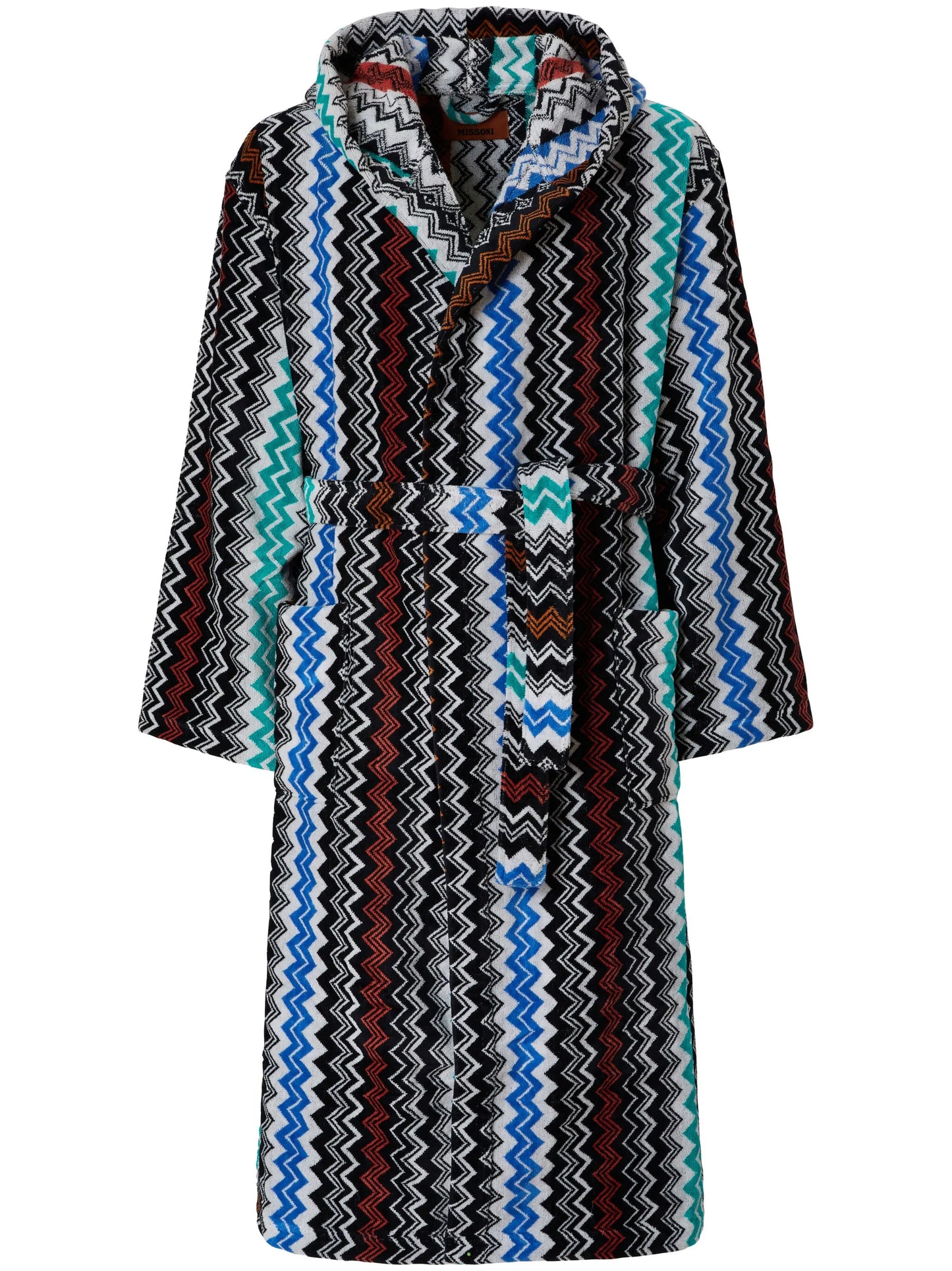 chevron cotton terry bathrobe