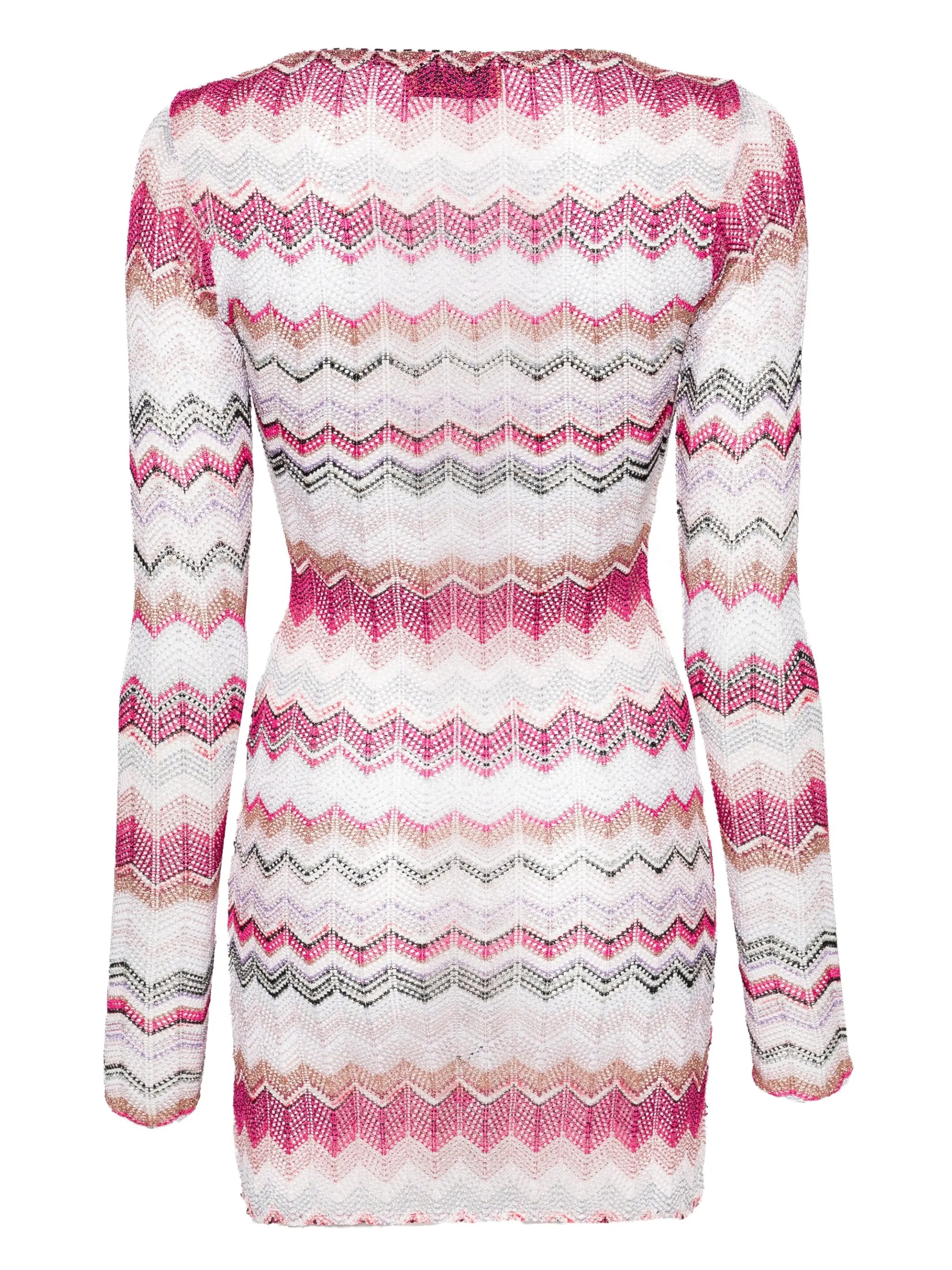 zigzag-woven crochet minidress