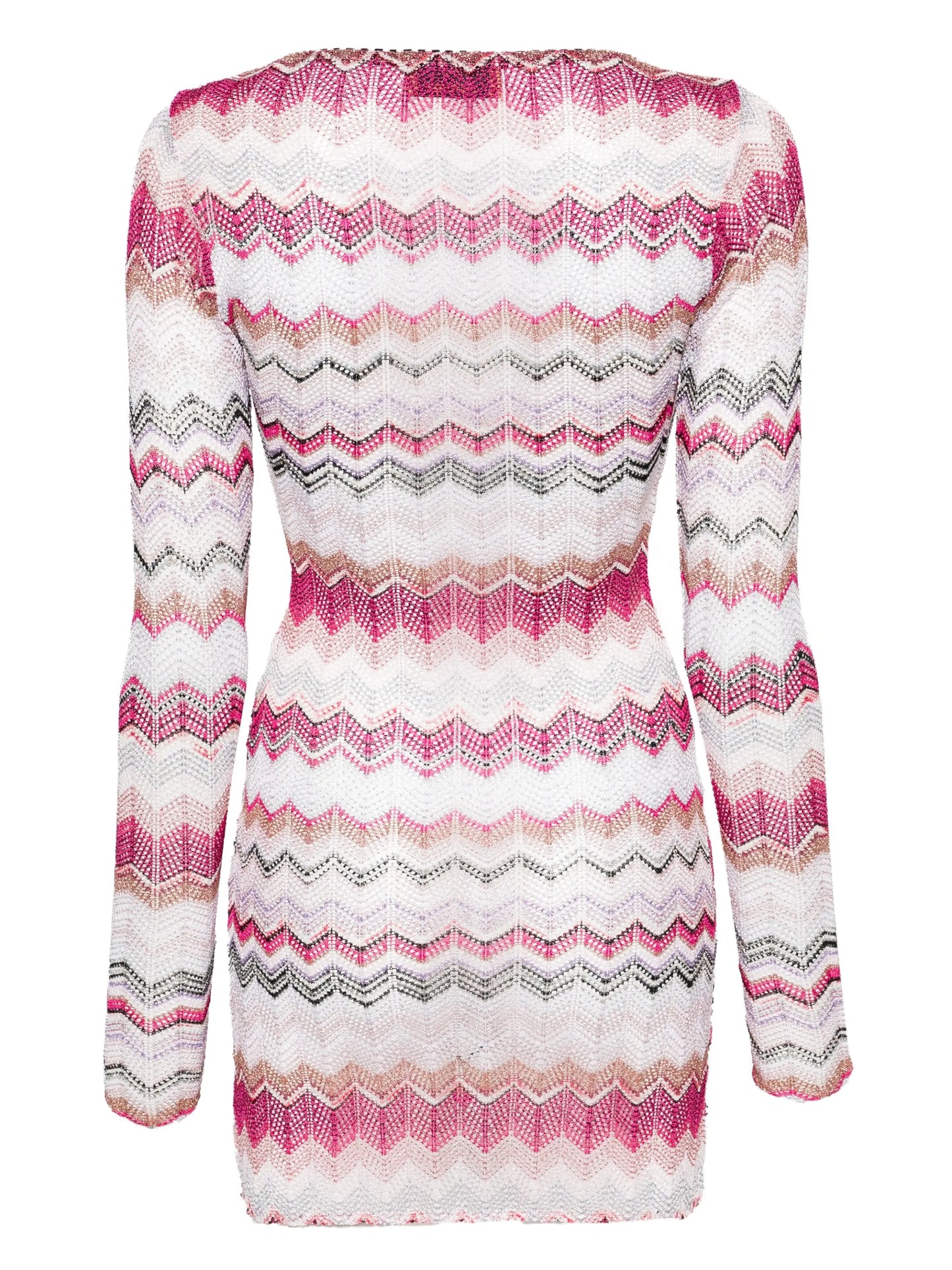 zigzag-woven crochet minidress