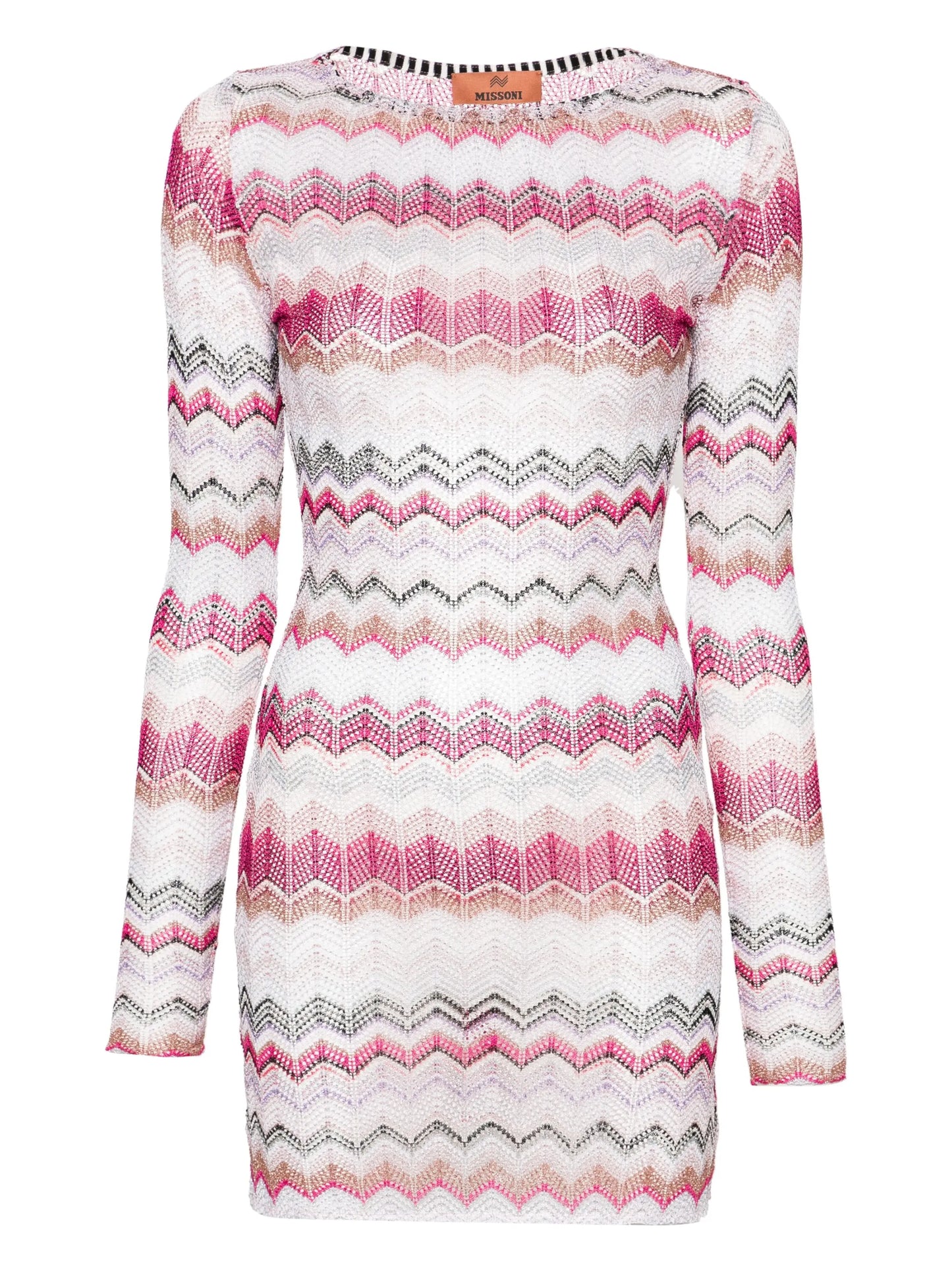 zigzag-woven crochet minidress
