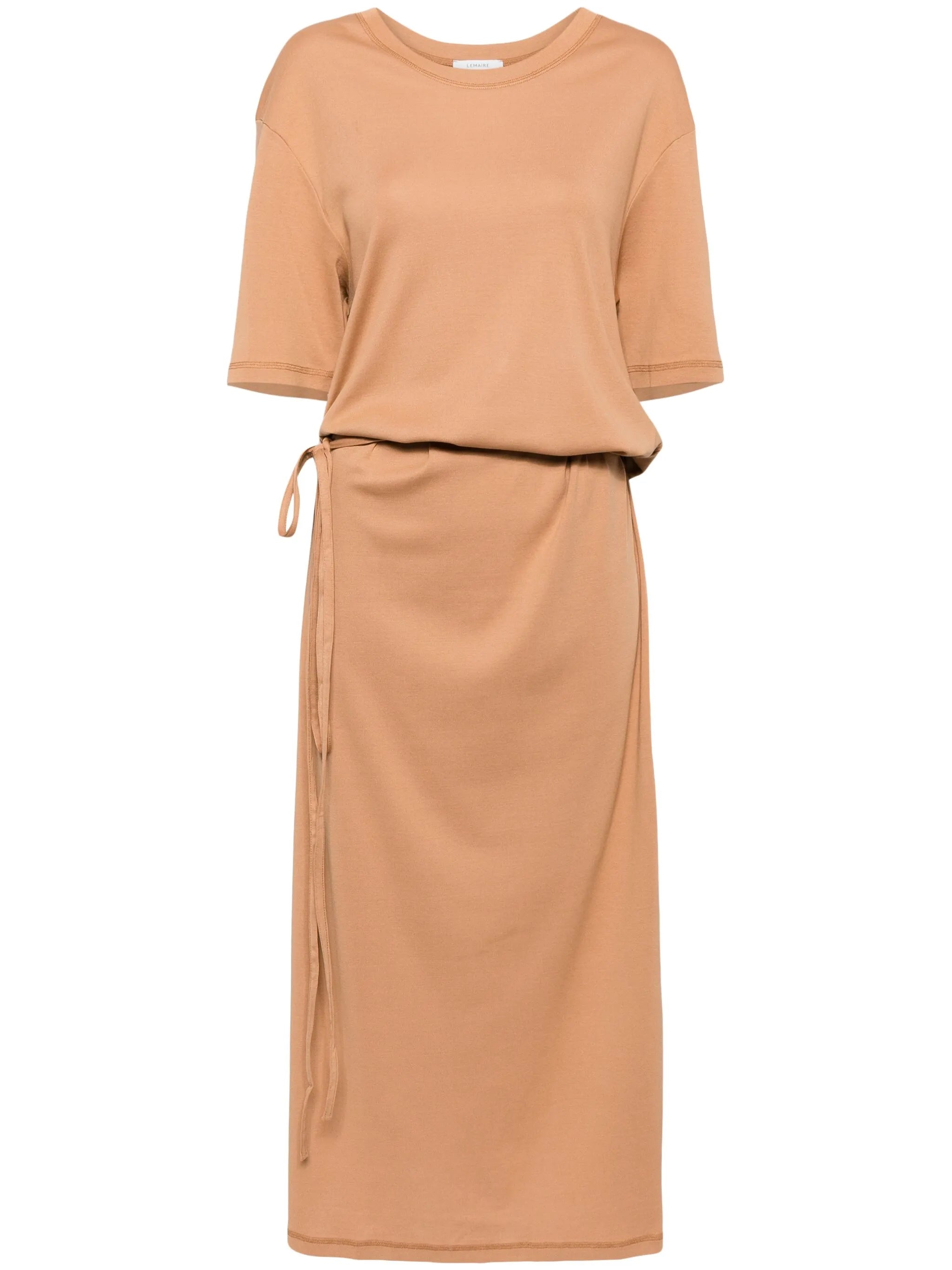belted rib T-shirt dress