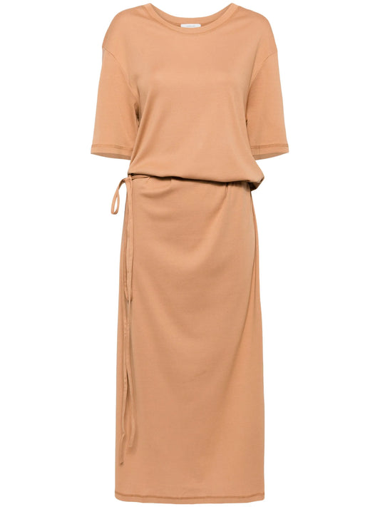 belted rib T-shirt dress