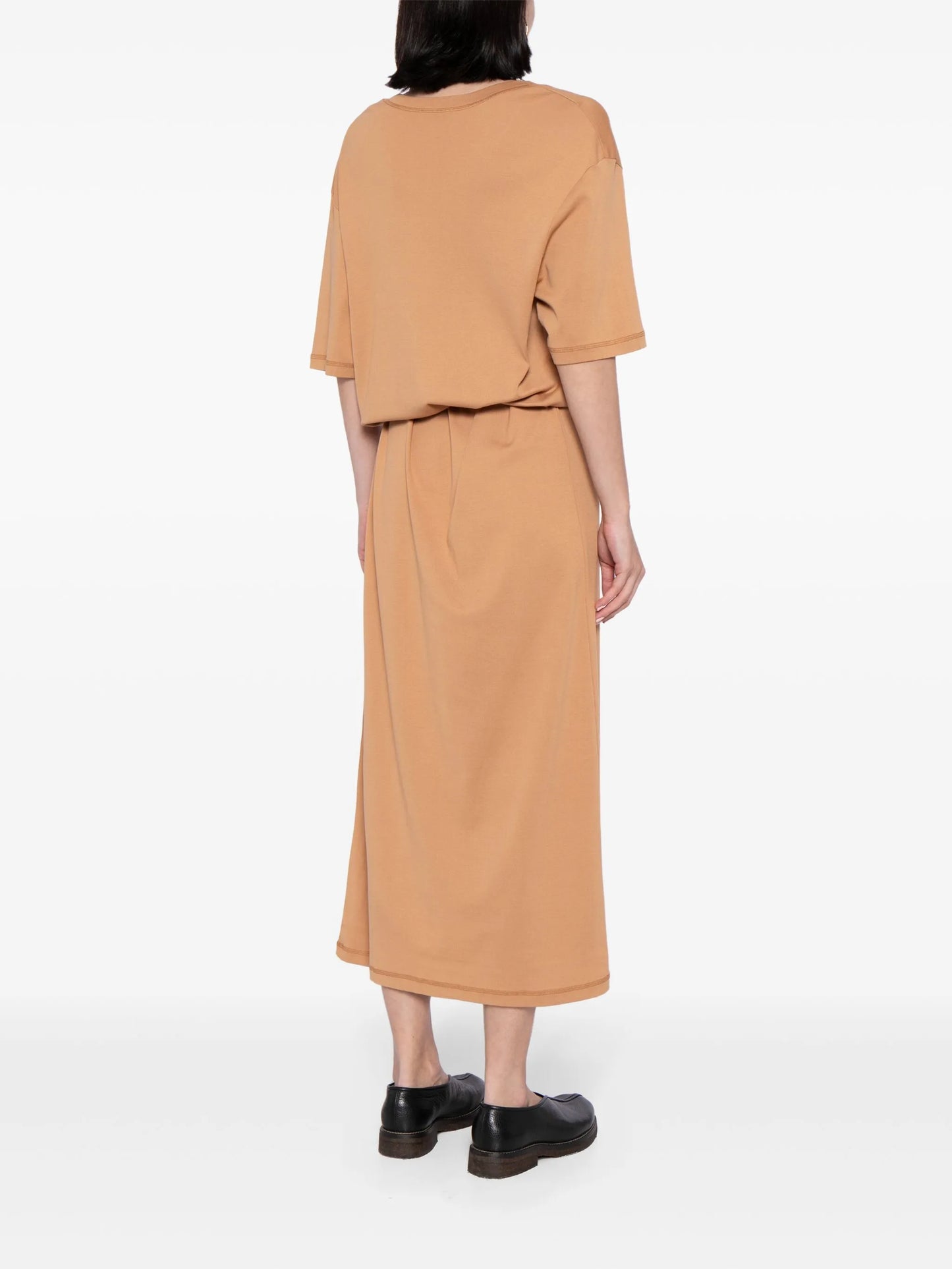 belted rib T-shirt dress