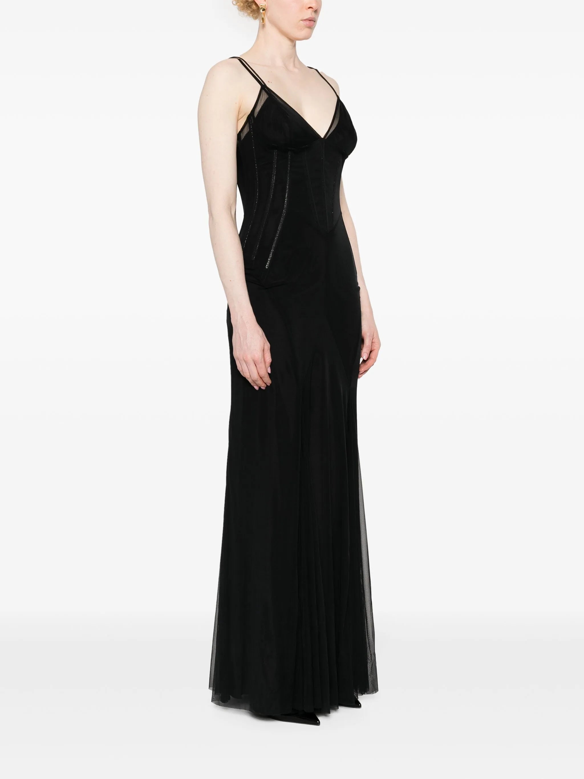 mesh maxi dress