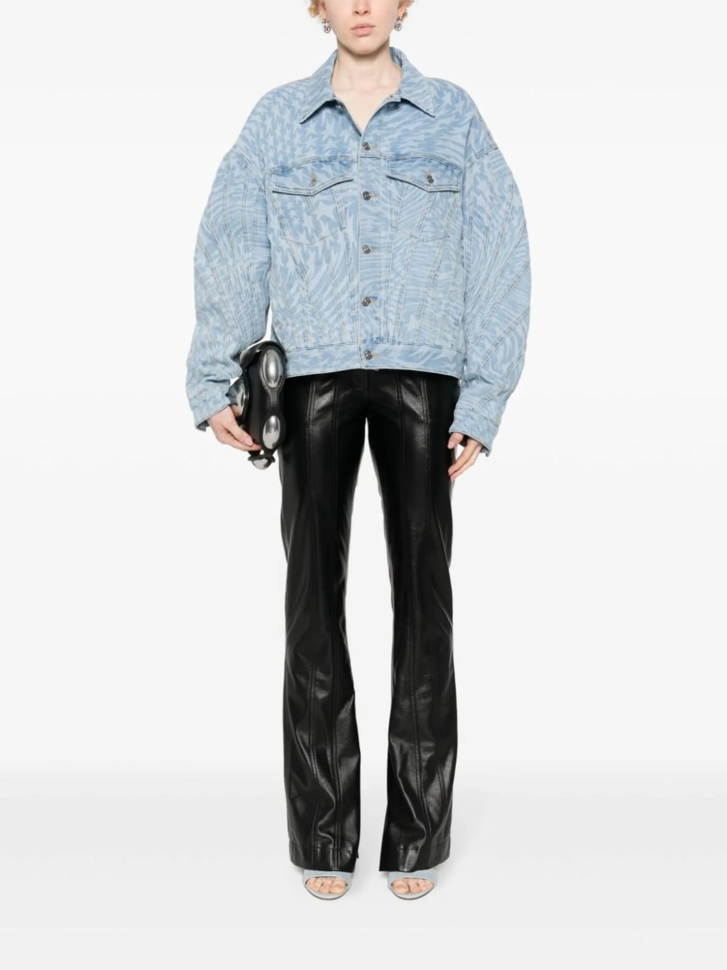 star-print denim jacket