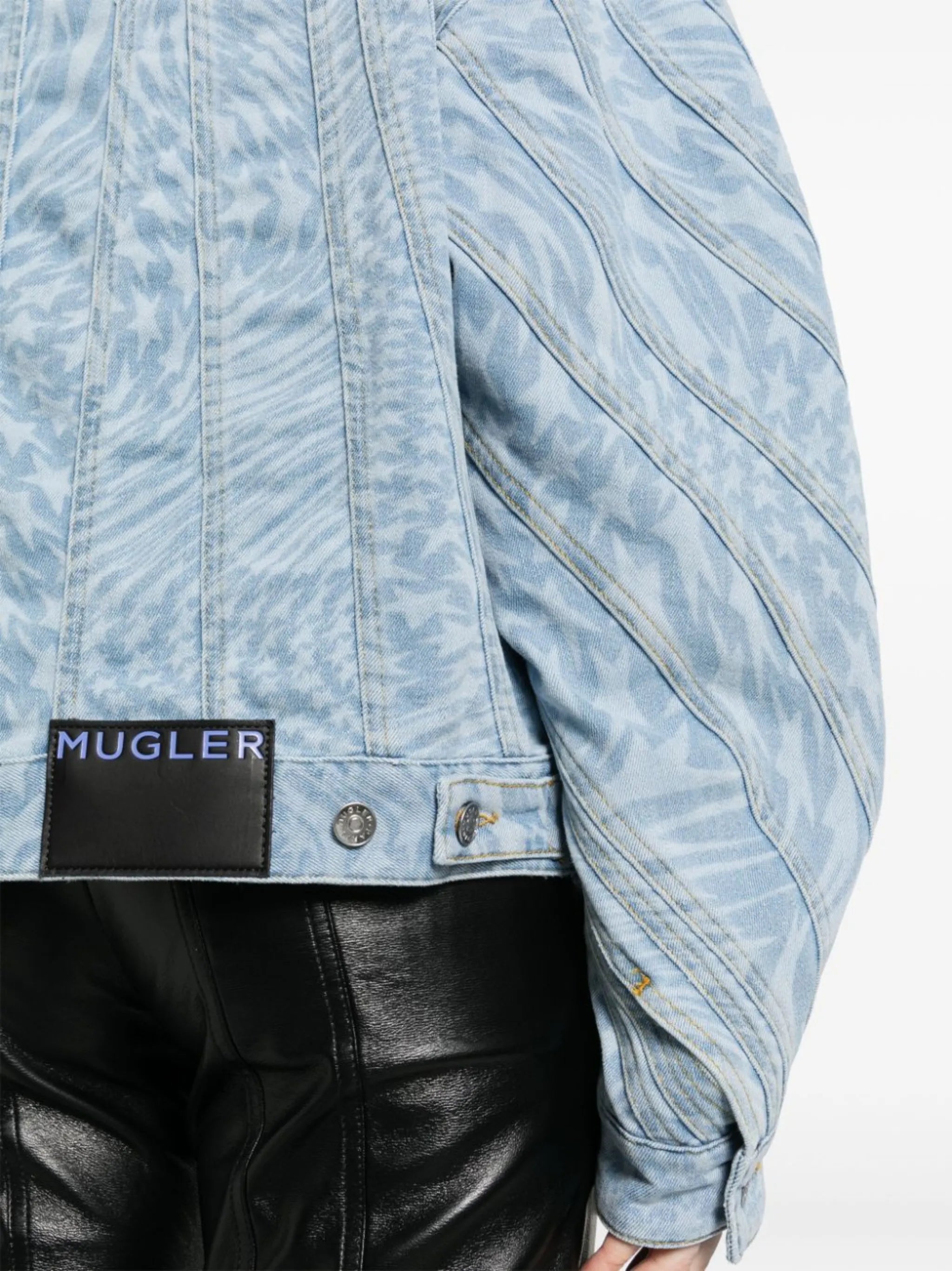 star-print denim jacket