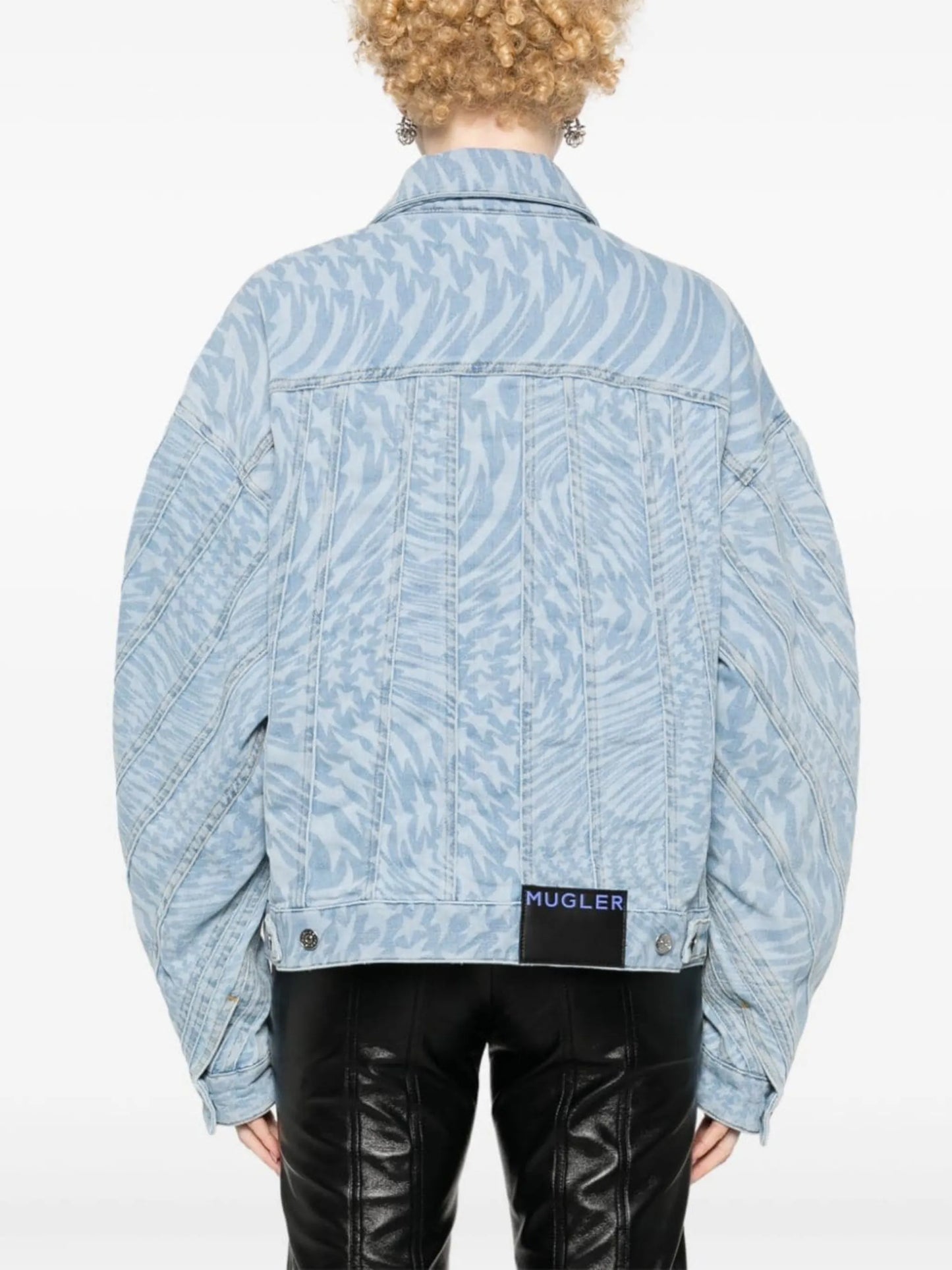 star-print denim jacket